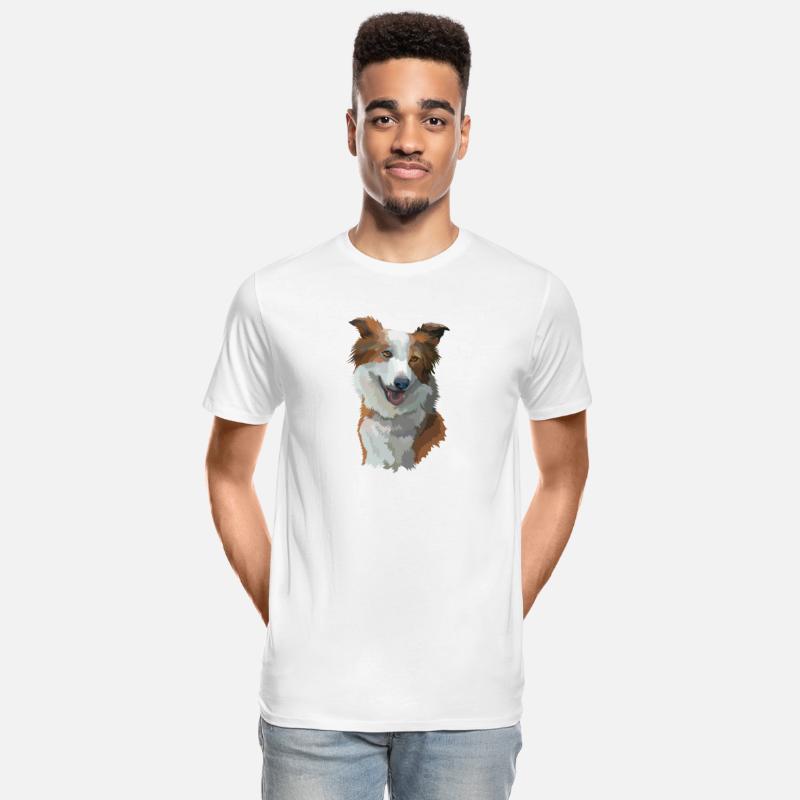 Cute Brown Border Collie Dog Watercolor Painting