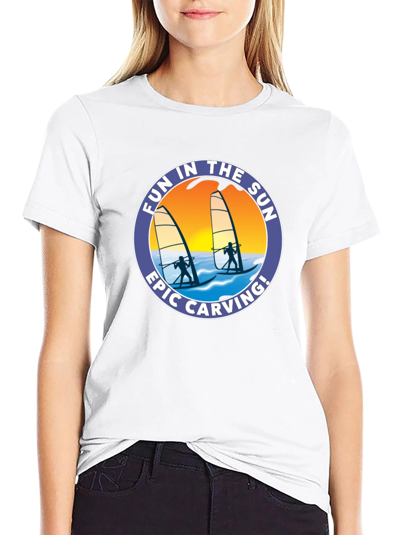 Fun in the Sun Windsurfing Graphic T-Shirt