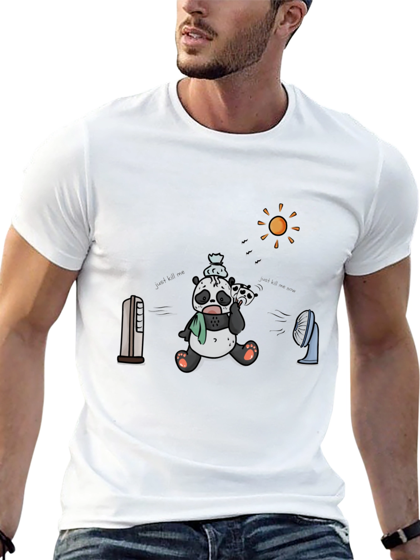 Cool Panda Graphic Tee - Black Cotton T-Shirt
