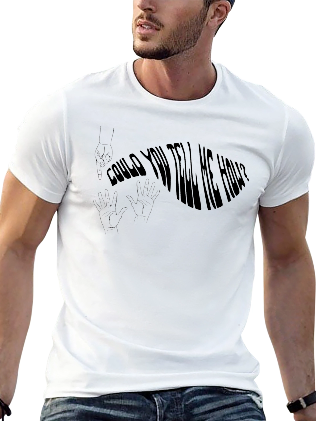 Could You Tell Me How? Mens Black T-Shirt