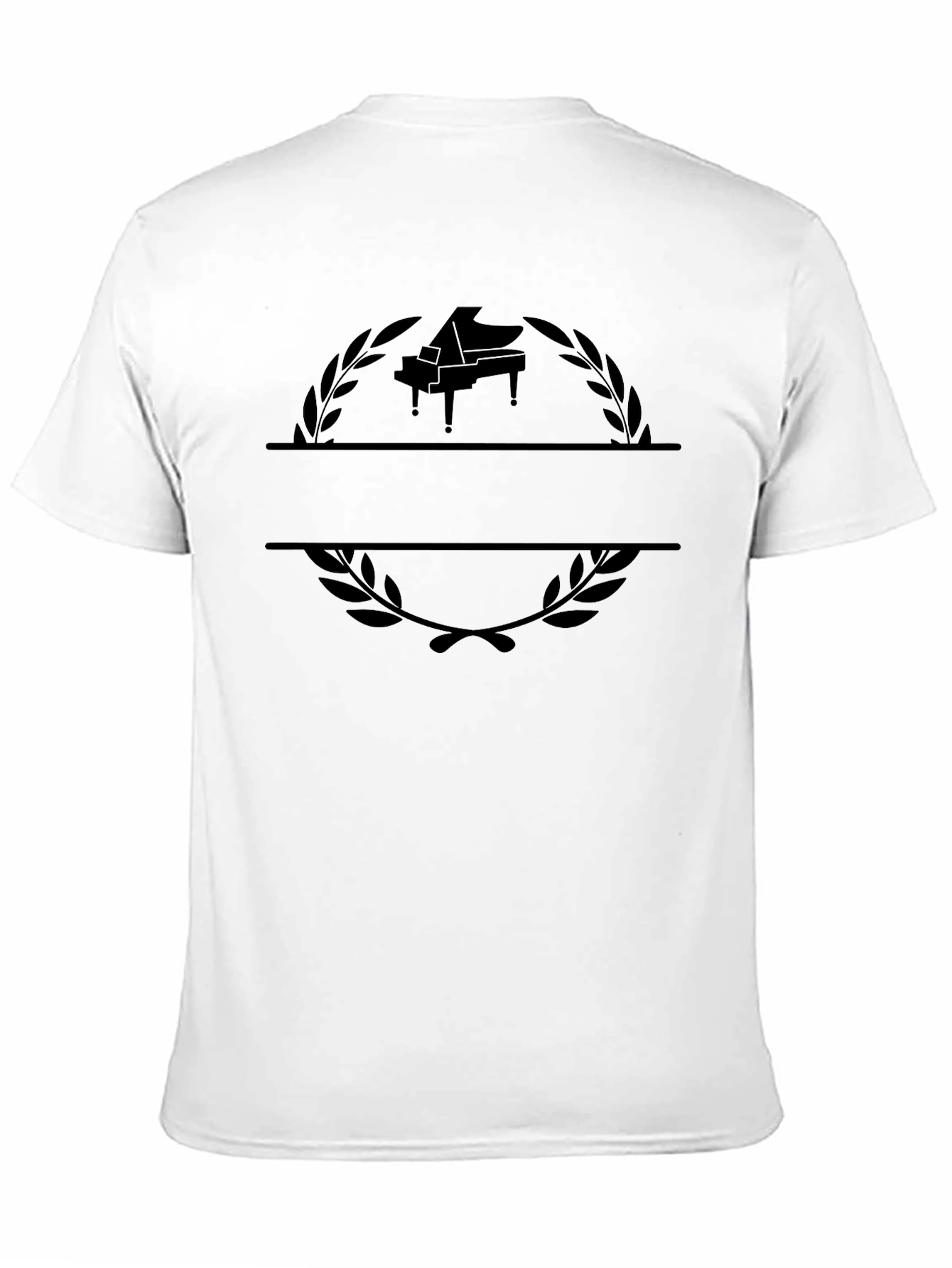 Piano Laurel Wreath Black T-Shirt