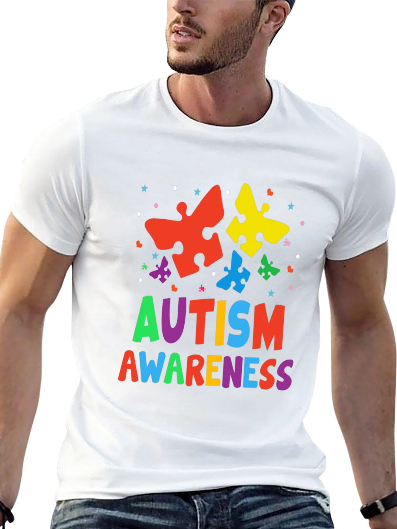 Autism Awareness Puzzle Piece Graphic T-Shirt