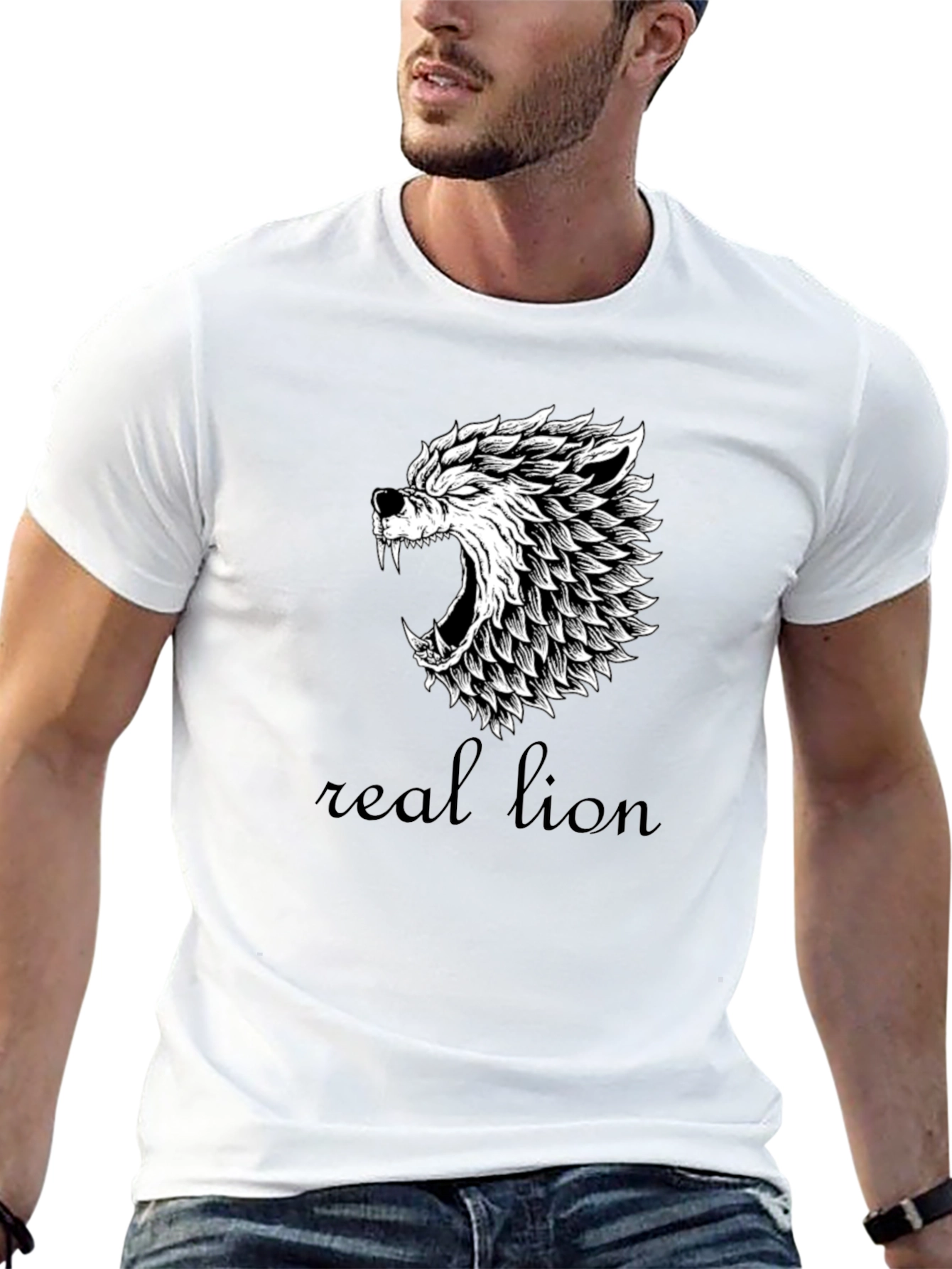 Wolf Graphic Tee - Black Cotton Blend