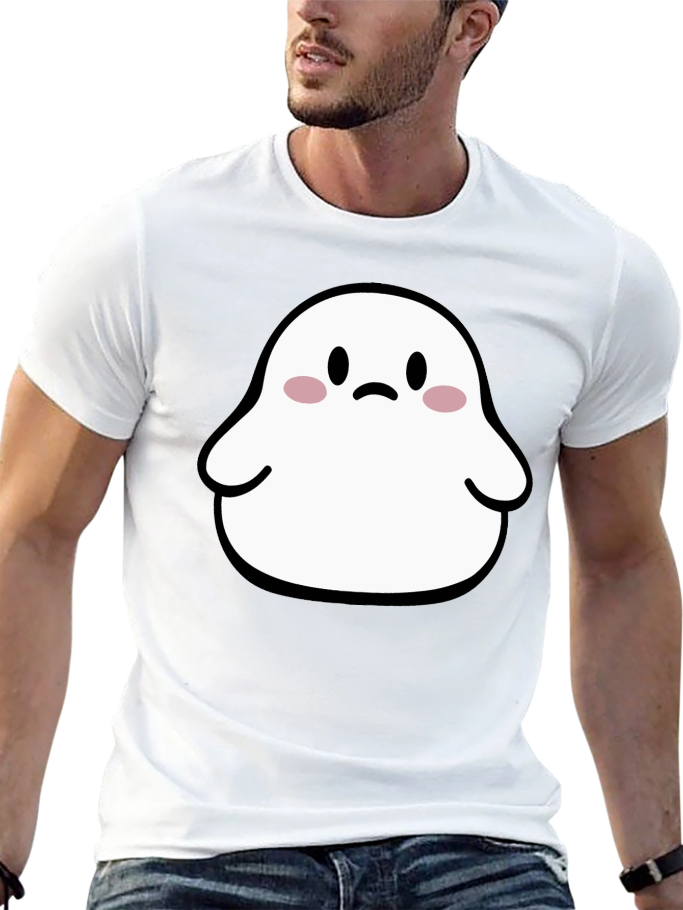 Cute Ghost Graphic T-Shirt - Halloween Apparel