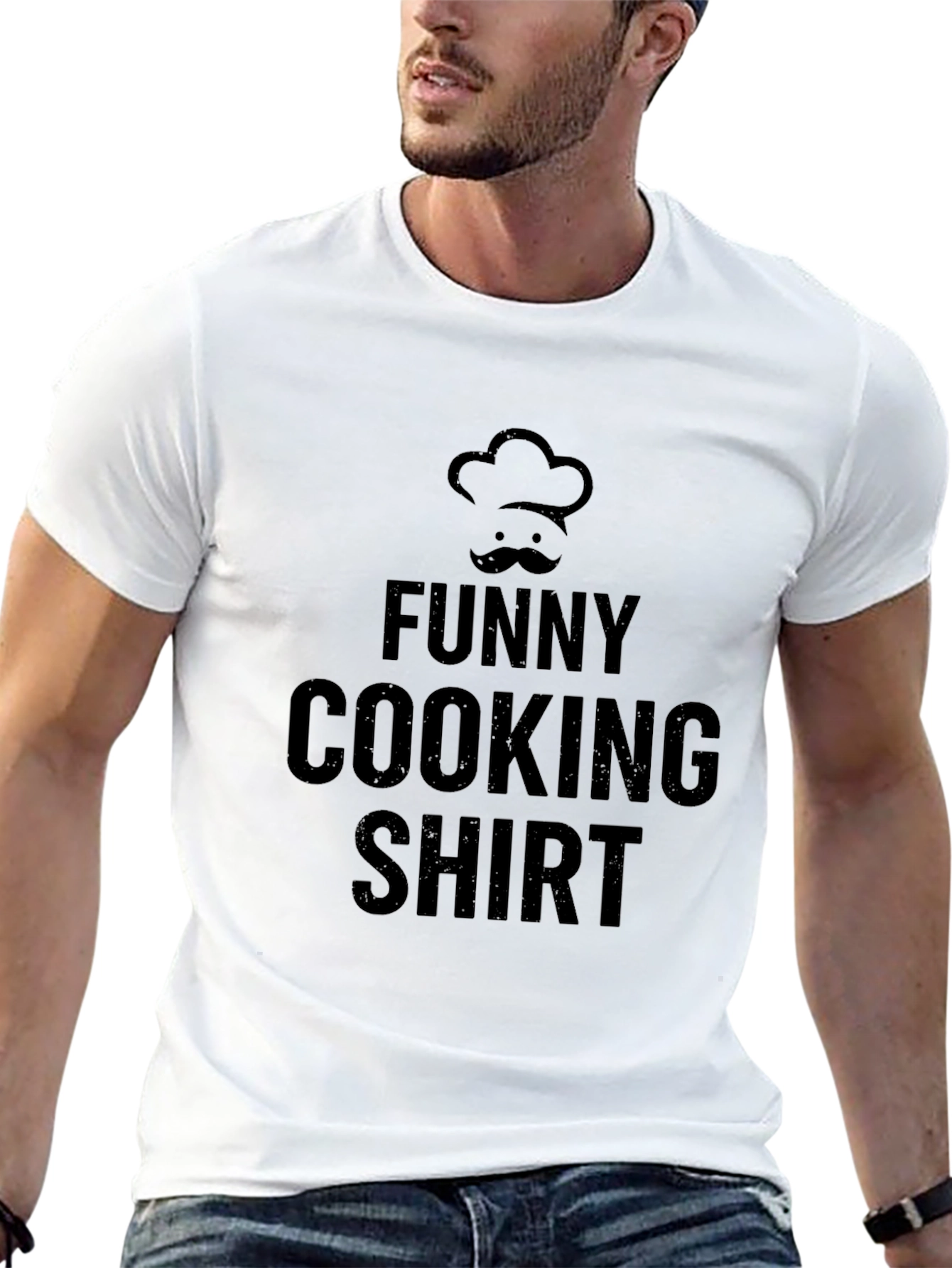 Funny Cooking Shirt Chefs Hat & Mustache T-Shirt