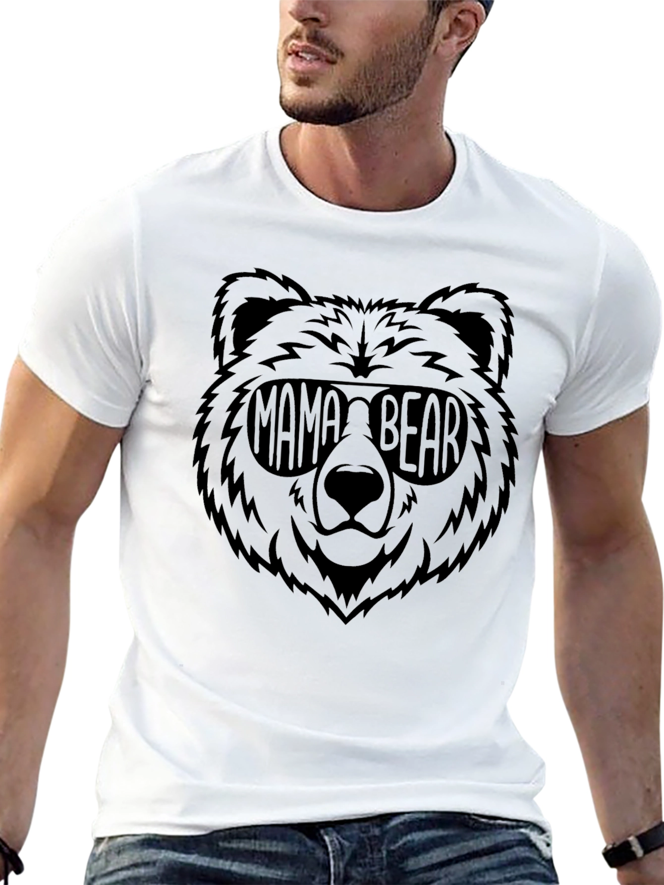 Mama Bear Graphic Tee - Trendy Black Shirt