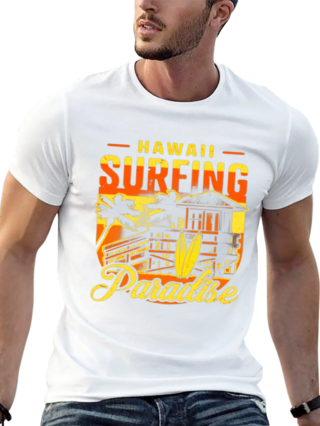 Hawaii Surfing Paradise Graphic T-Shirt