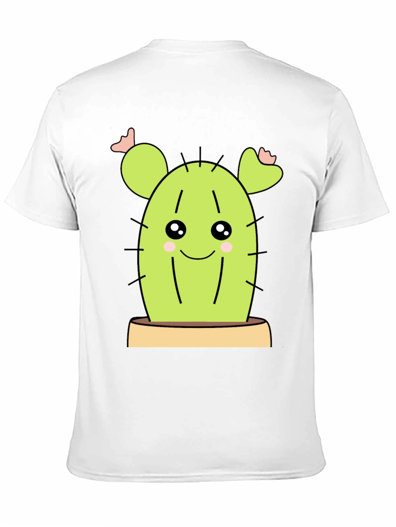 Cute Cactus Graphic Tee - Black Cotton Shirt
