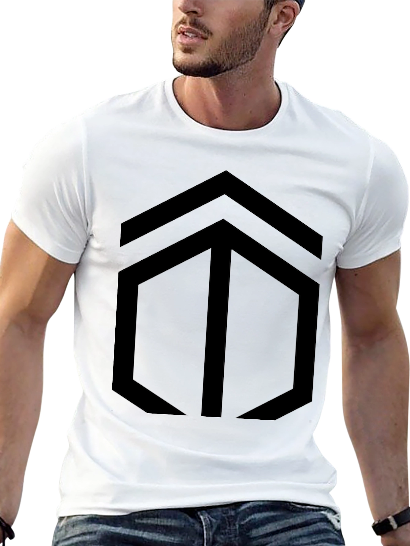 Geometric Design Black T-Shirt