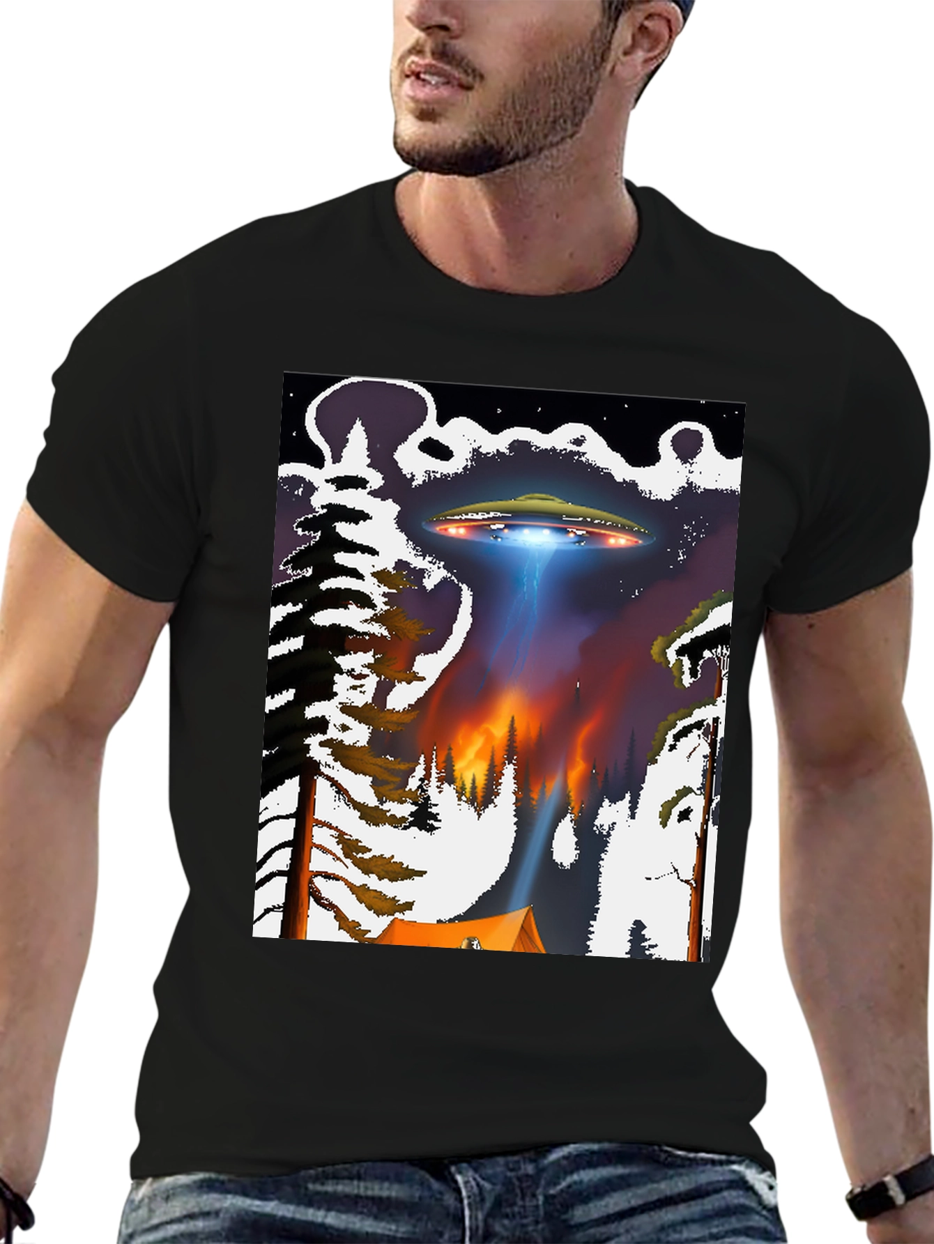 UFO Abduction T-Shirt - Camping Alien Adventure