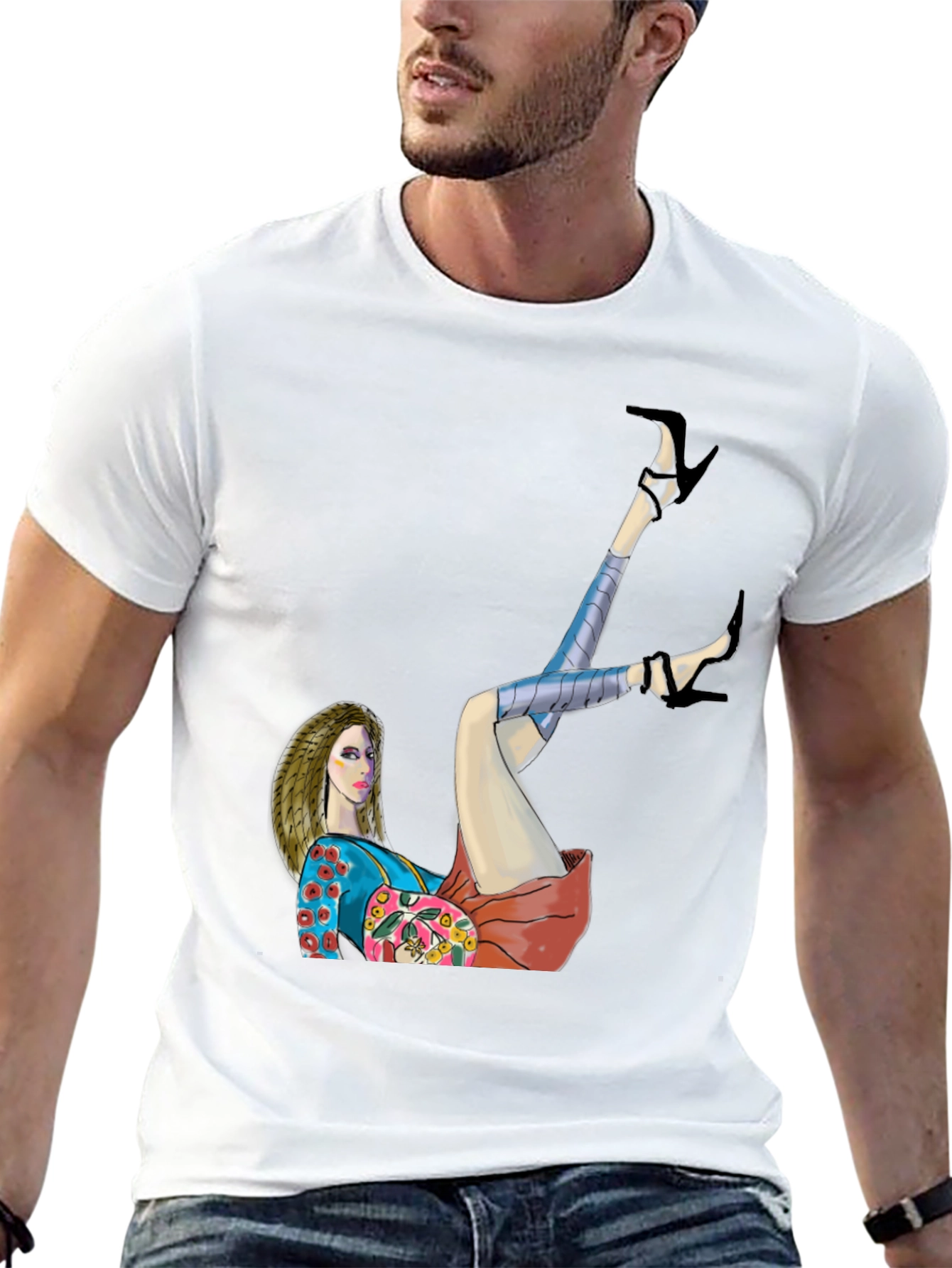 Artsy Woman Graphic Tee - Stylish Cotton T-Shirt