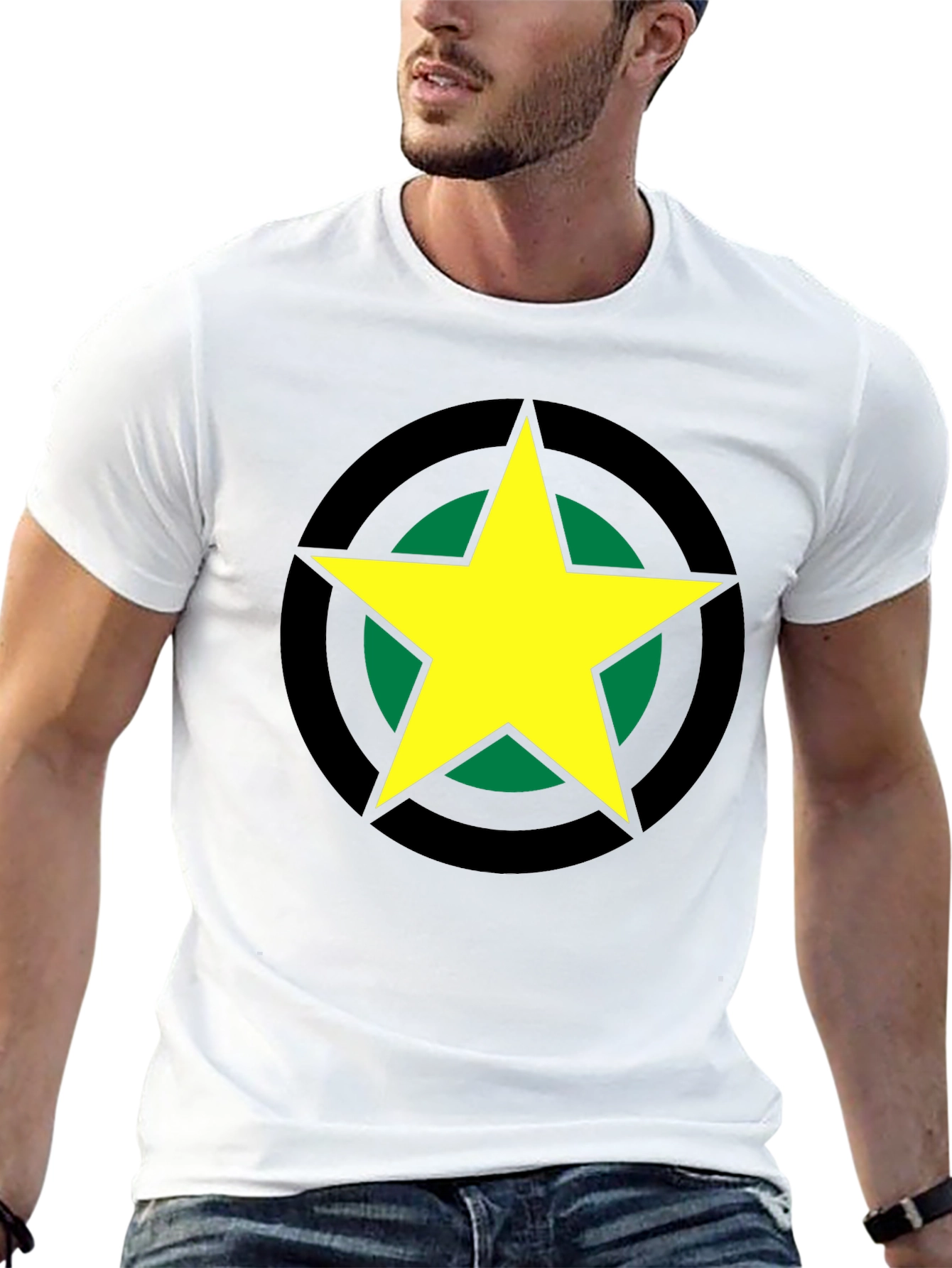 Bold Star Graphic Tee - Black