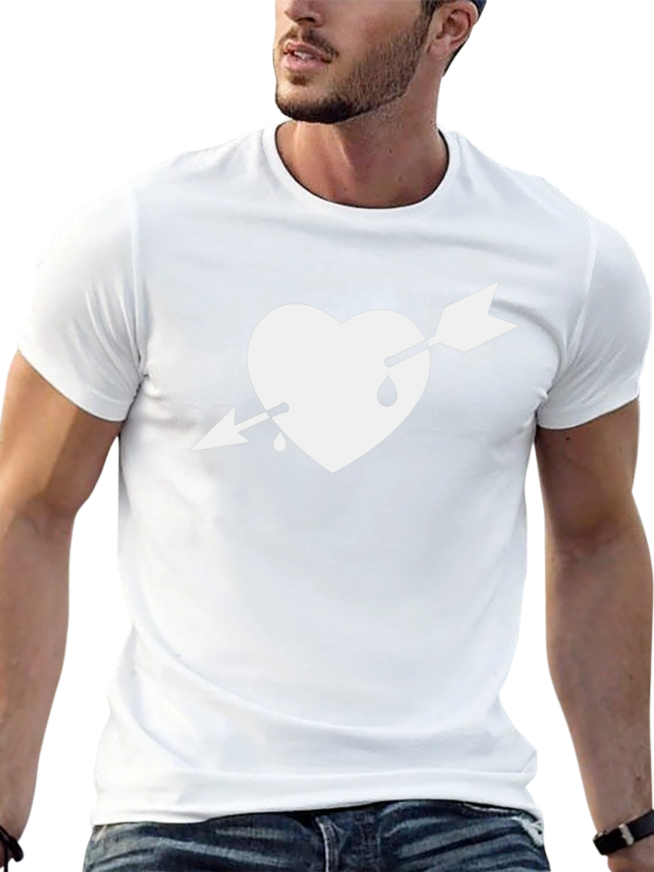 Heart Arrow Graphic Tee - Black Unisex T-Shirt