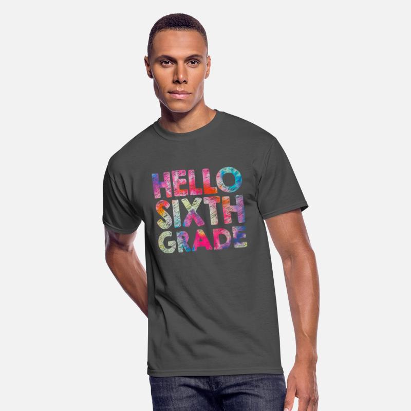 Hello 6th Sixth Grade Teacher Student Tie dye Back
