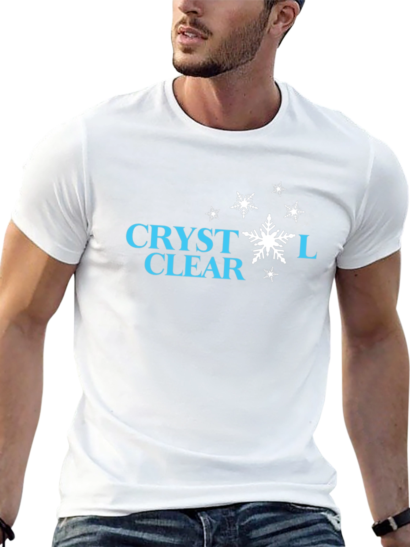 Crystal Clear Snowflake Graphic Tee - Stylish Black T-Shirt