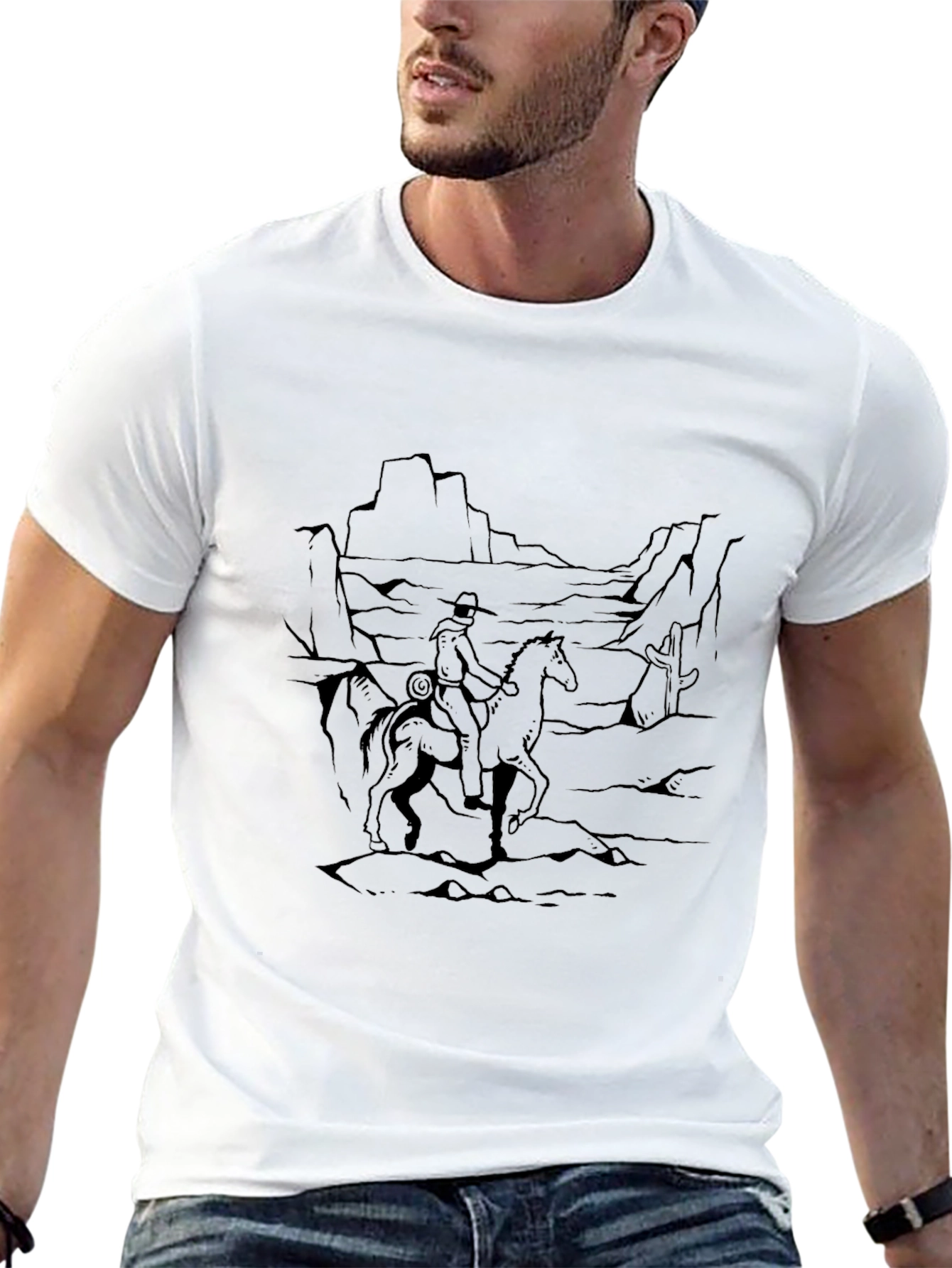 Black Cowboy Desert Graphic Tee
