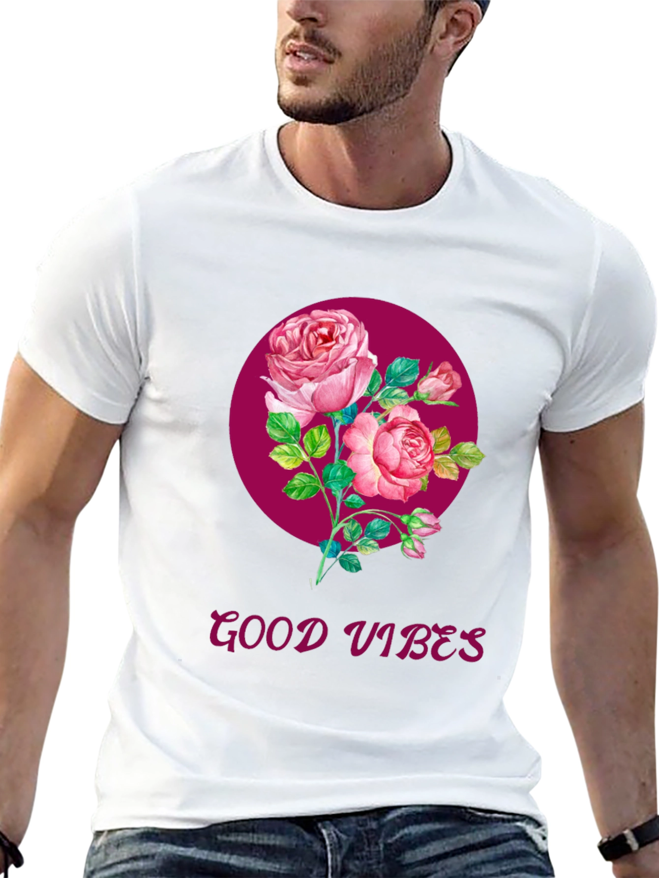 Good Vibes Rose Graphic T-Shirt