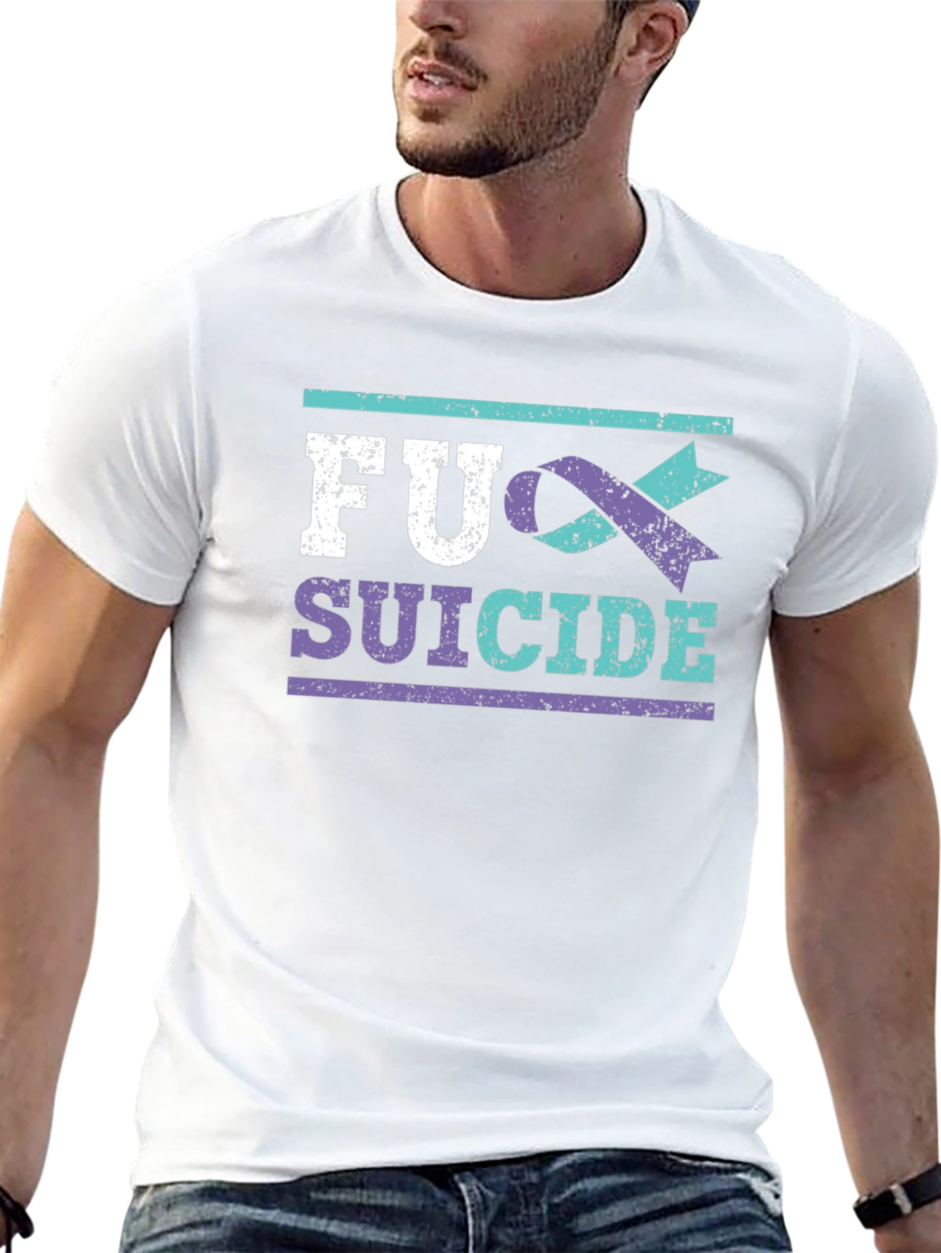FU Suicide Awareness Ribbon Graphic T-Shirt