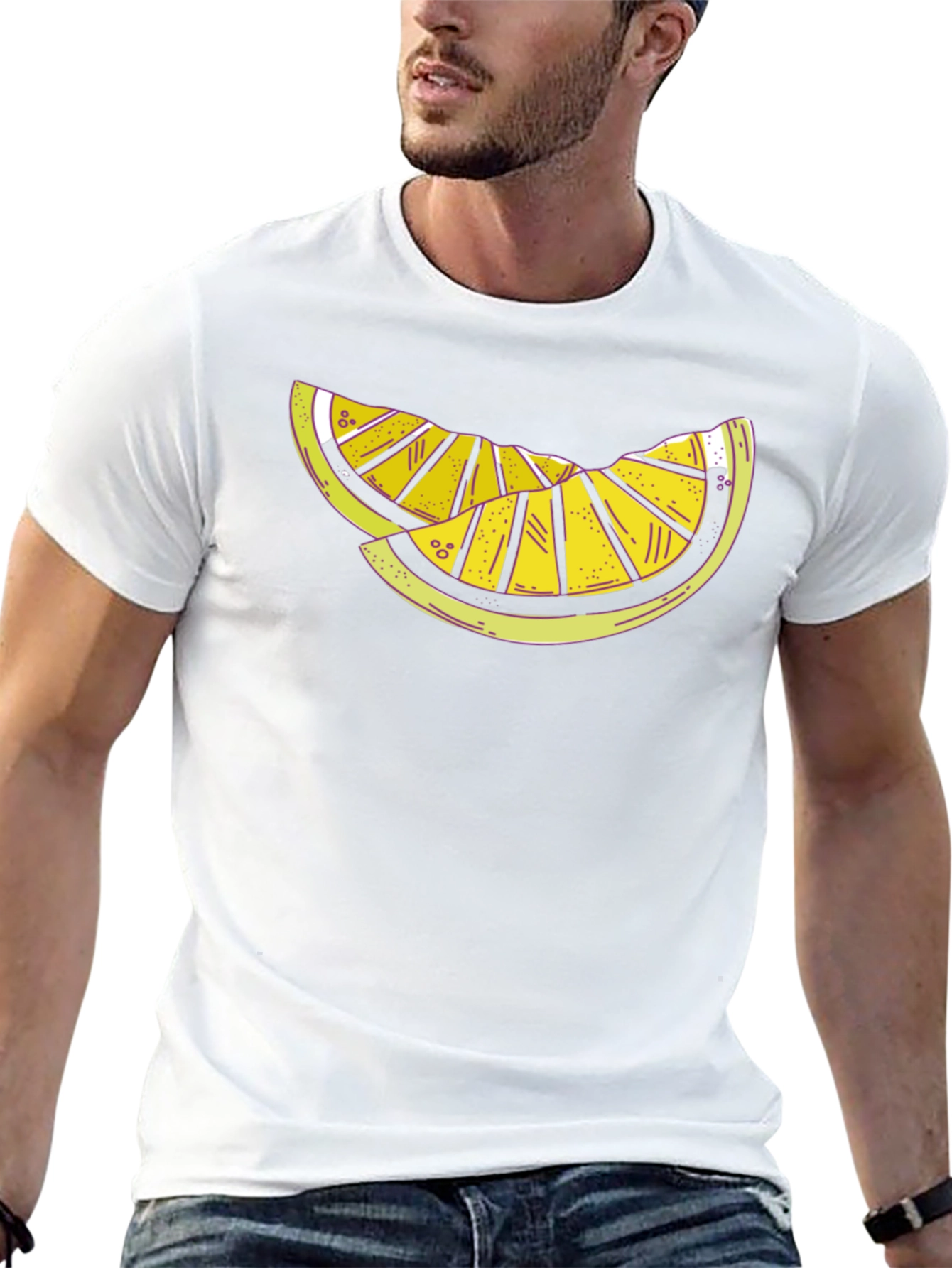 Citrus Slice Graphic Tee - Black Casual Shirt