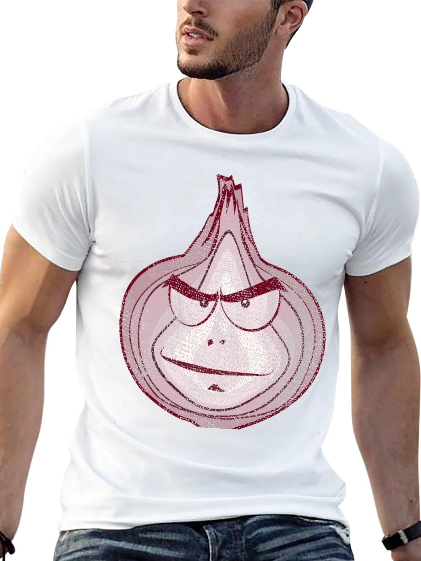 Angry Onion Graphic Tee - Black Cotton T-Shirt