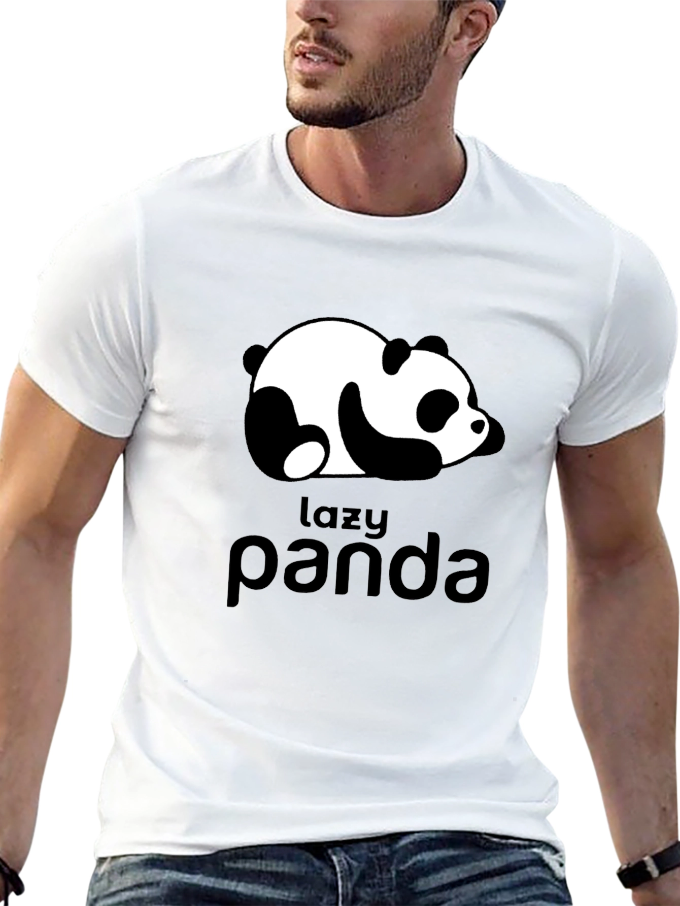 Lazy Panda Graphic Tee - Black Unisex T-Shirt