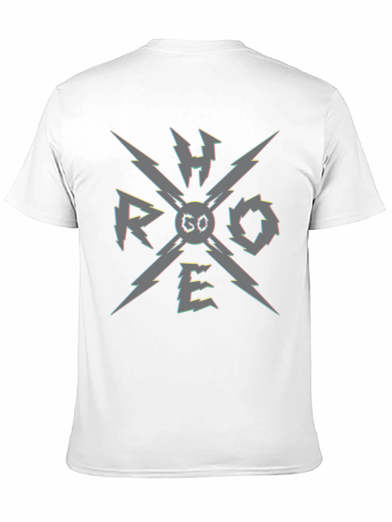 Black Graphic Tee: RHOGOE Lightning Bolt Design