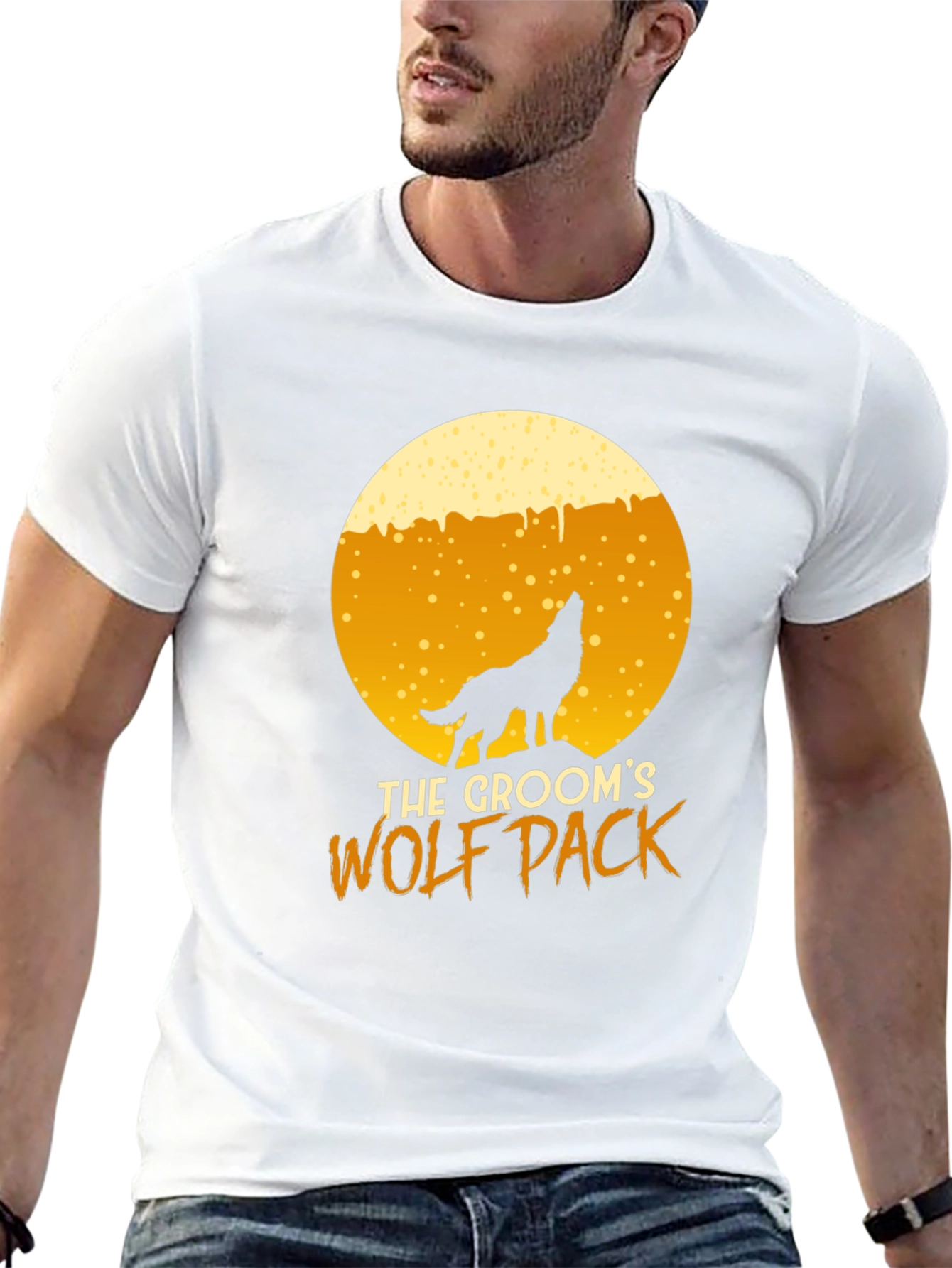 Grooms Wolf Pack T-Shirt - Black Crew Neck Tee