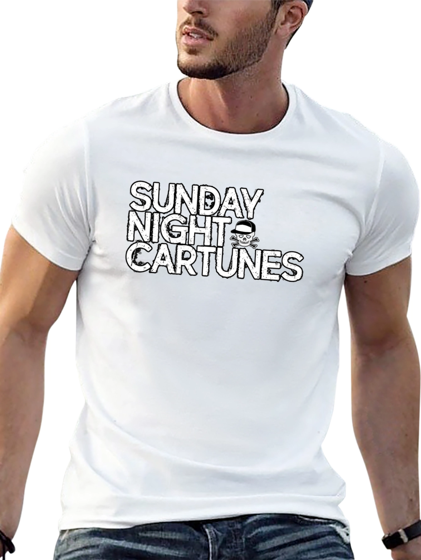 Sunday Night Cartunes Black Graphic Tee