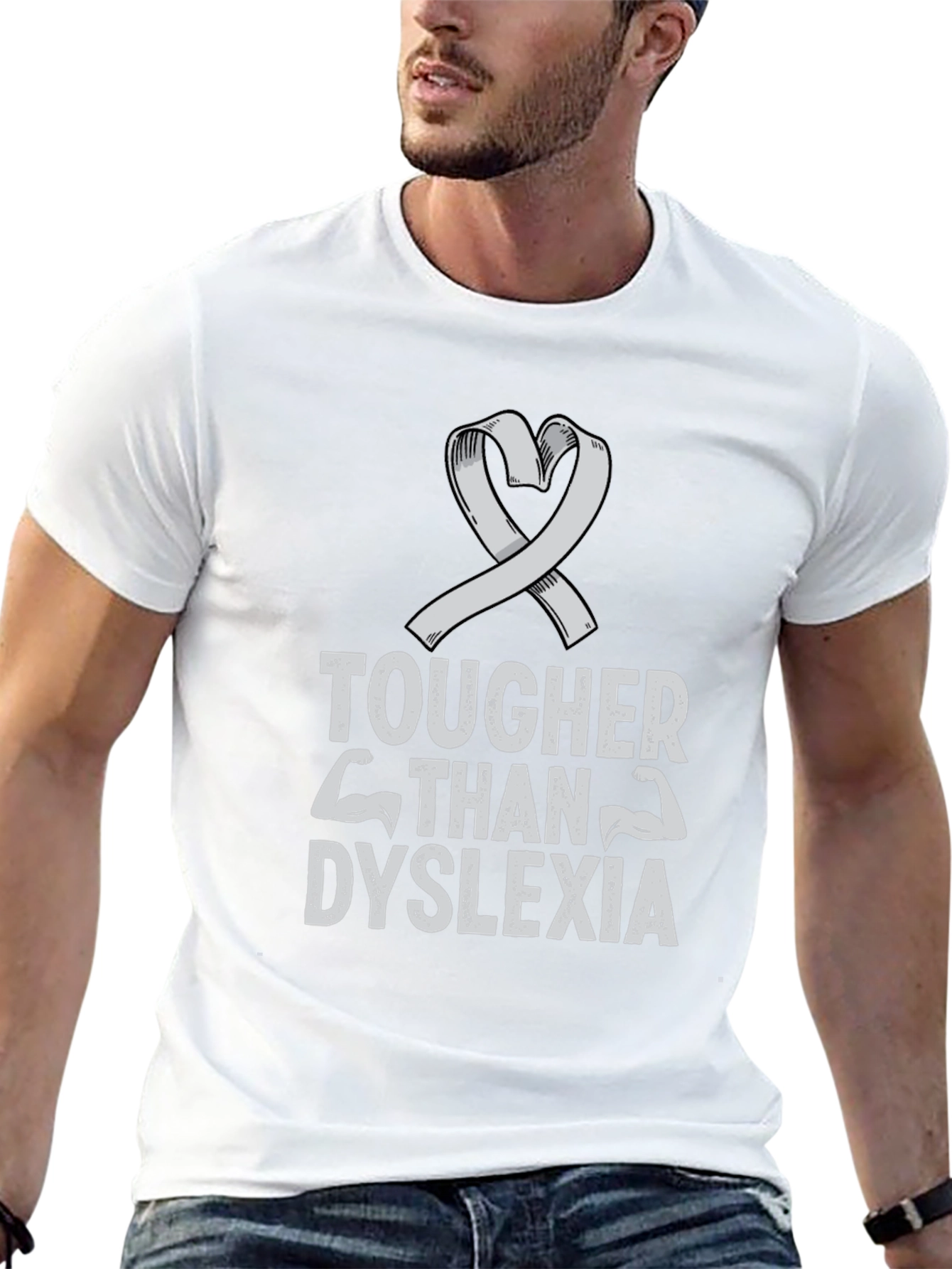 Tougher Than Dyslexia Ribbon T-Shirt