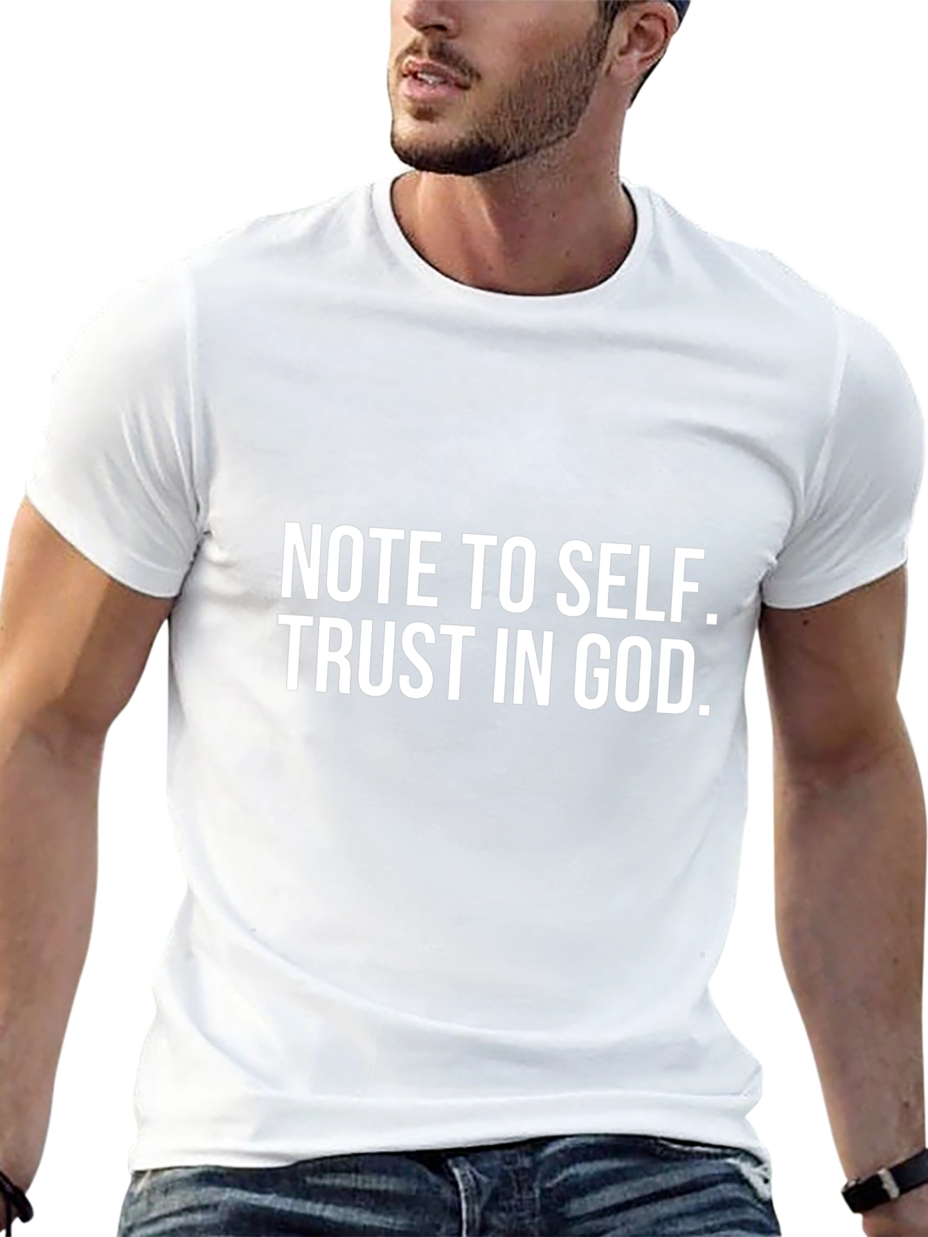 Note To Self Trust In God Black T-Shirt