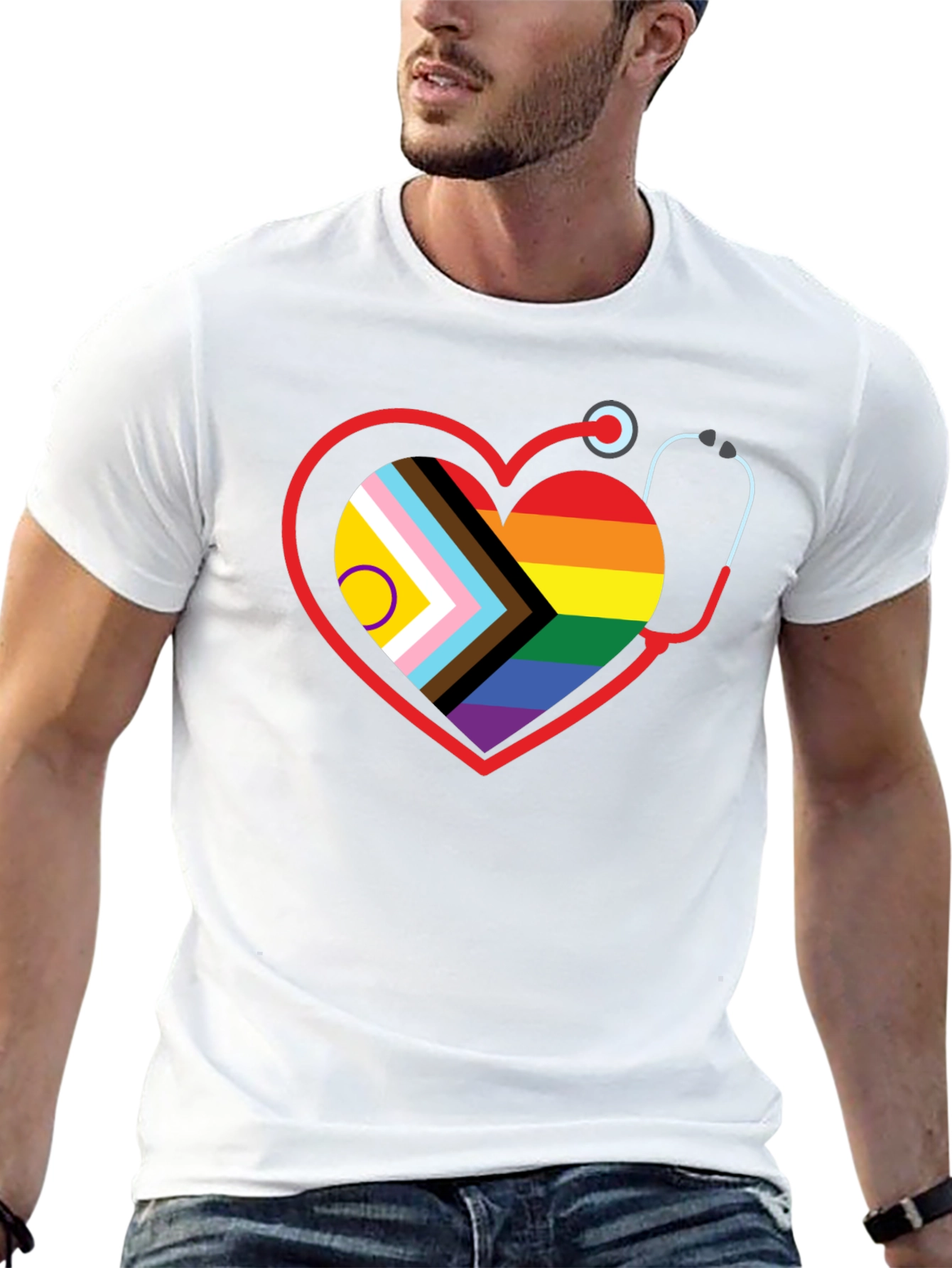 Pride Heart Stethoscope Graphic Tee
