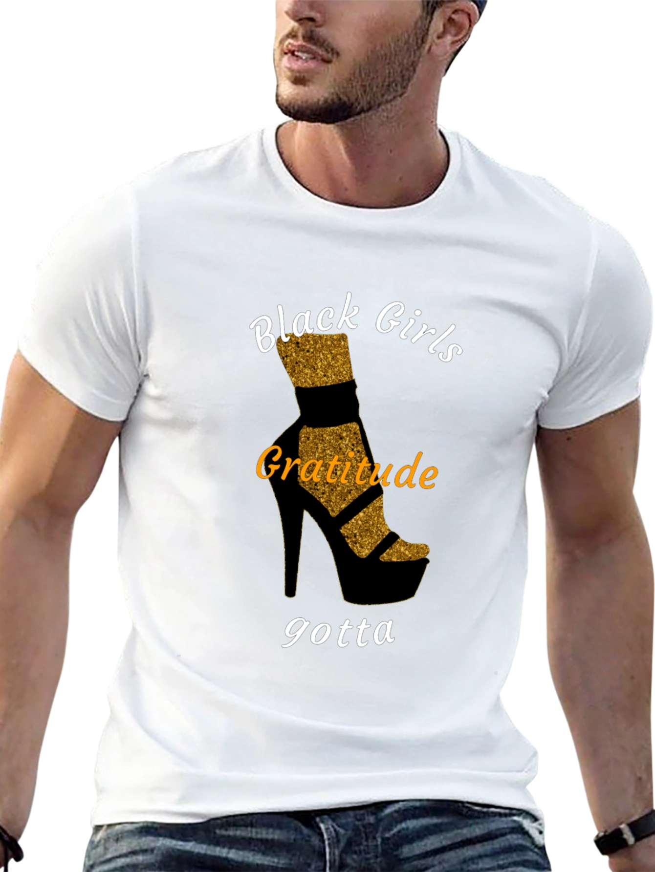 Black Girls Gratitude T-Shirt - Stylish Heel Design