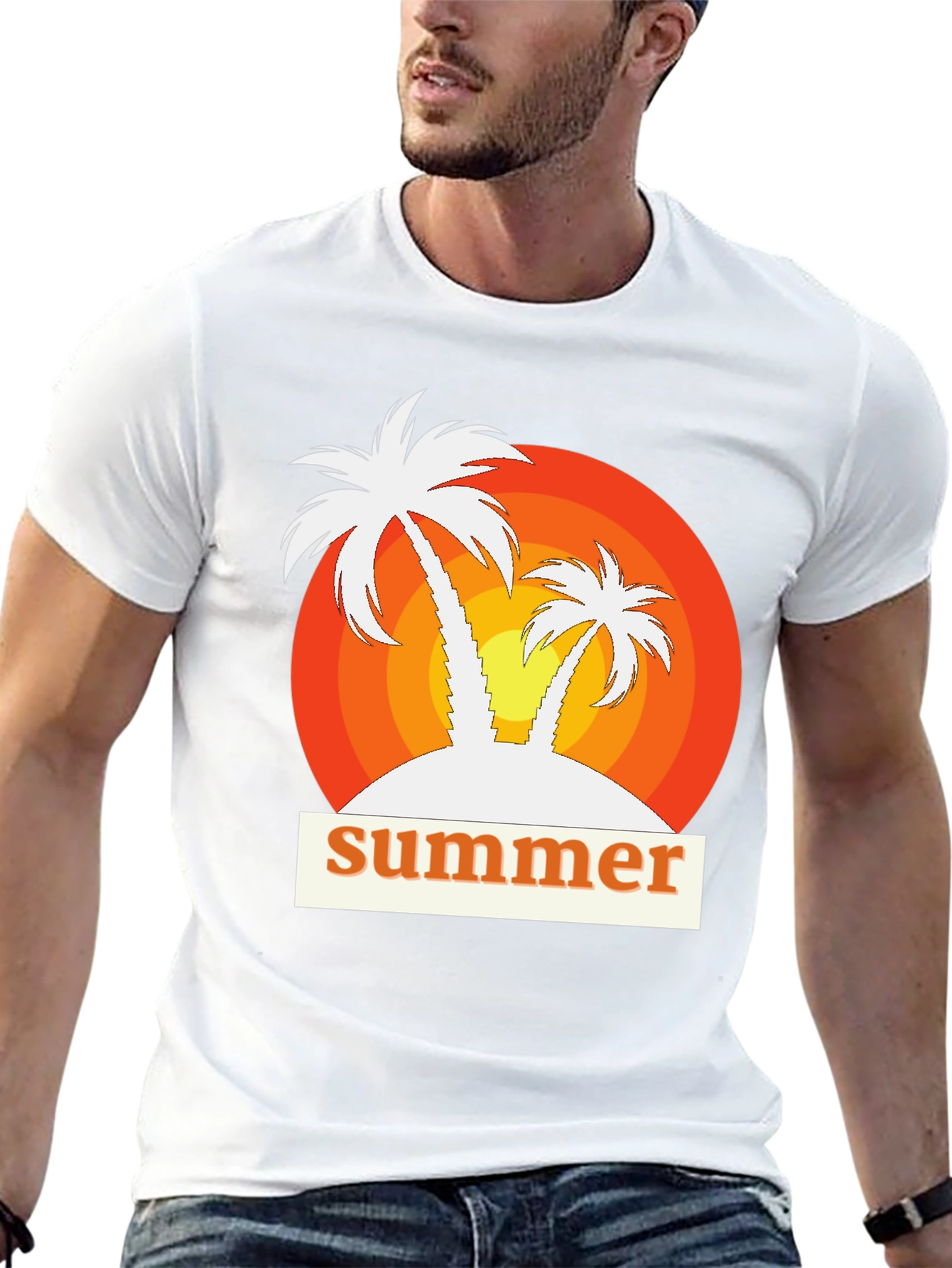 Retro Summer Palm Tree Graphic Tee