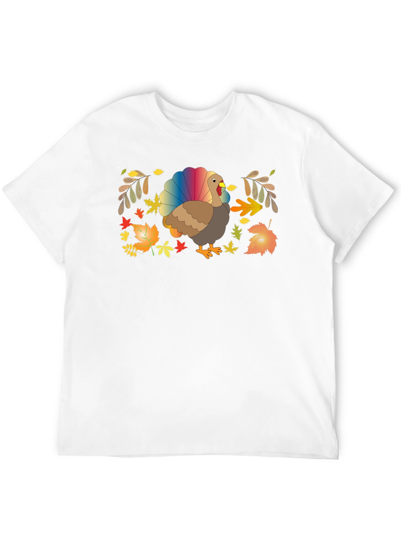 Thanksgiving Turkey Rainbow Tail T-Shirt