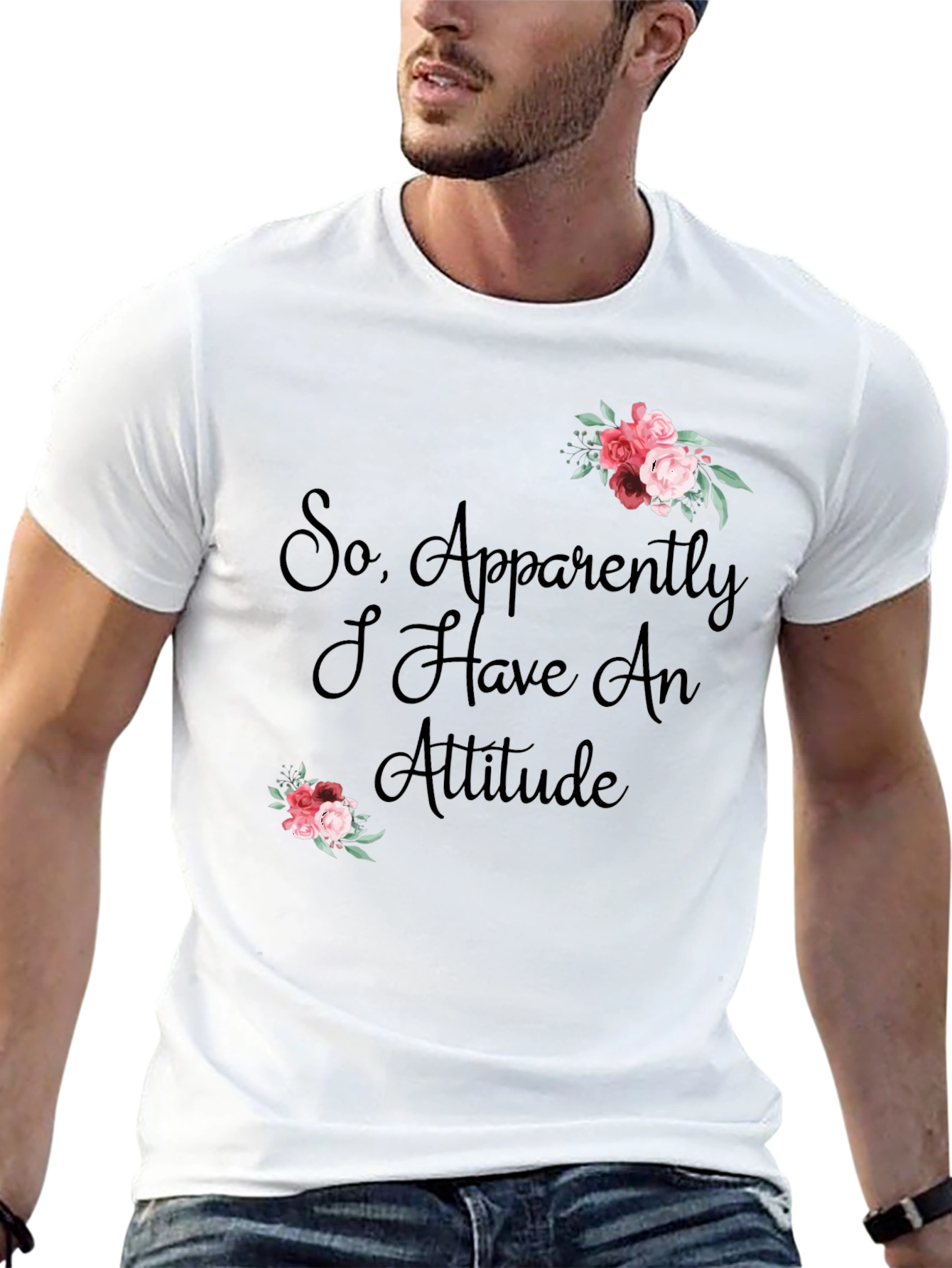 Attitude T-Shirt - Floral Accent