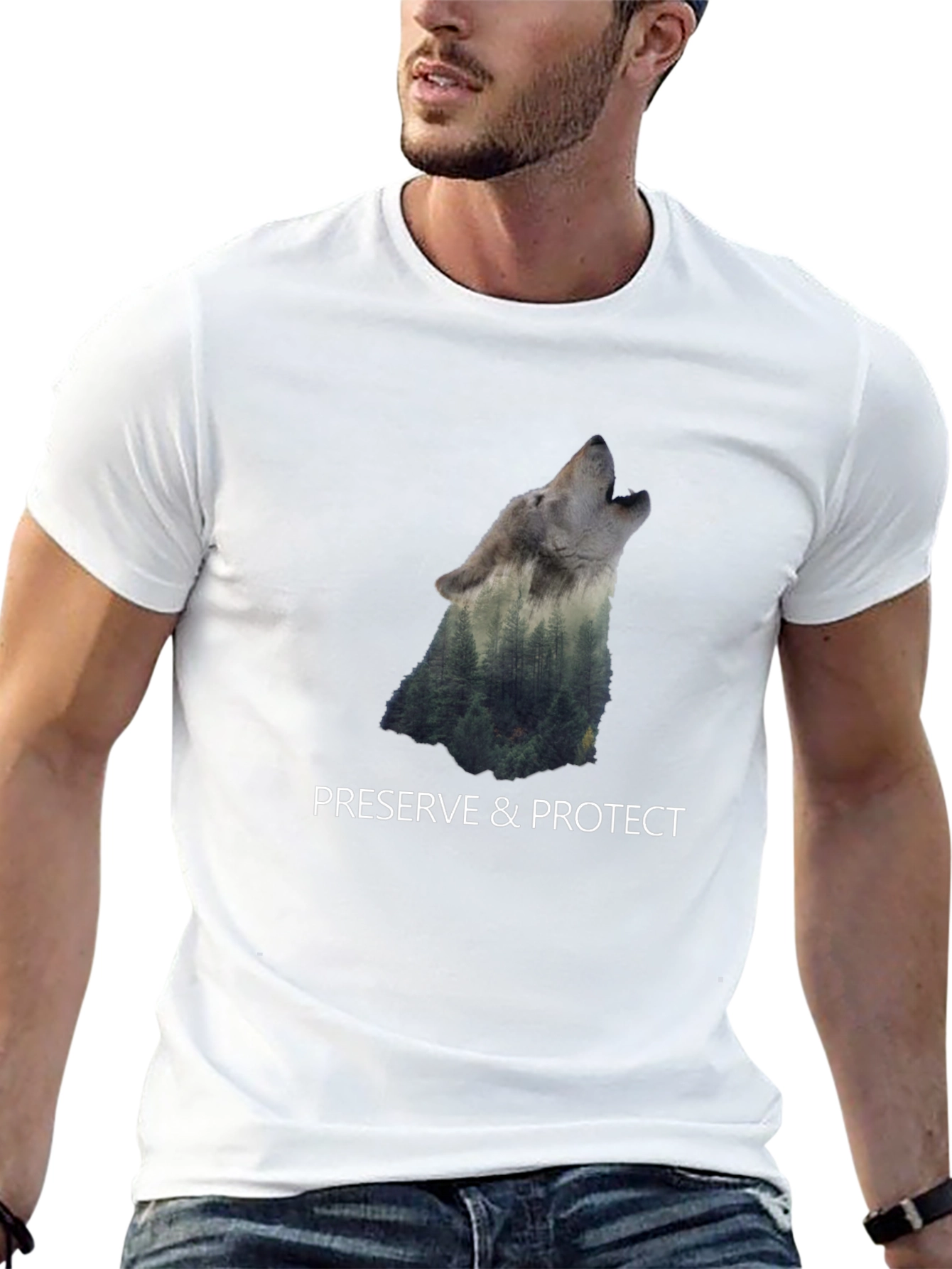 Wolf & Forest Graphic Print Tee