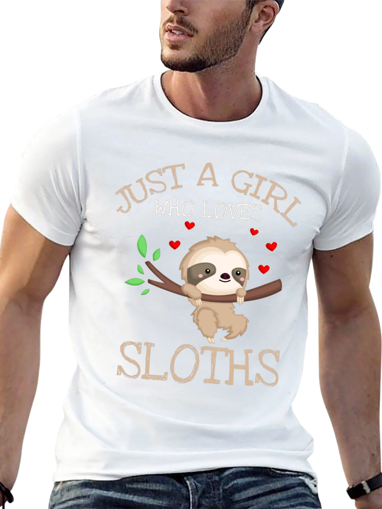 Girl Loves Sloths T-Shirt - Cute Sloth Lover Tee