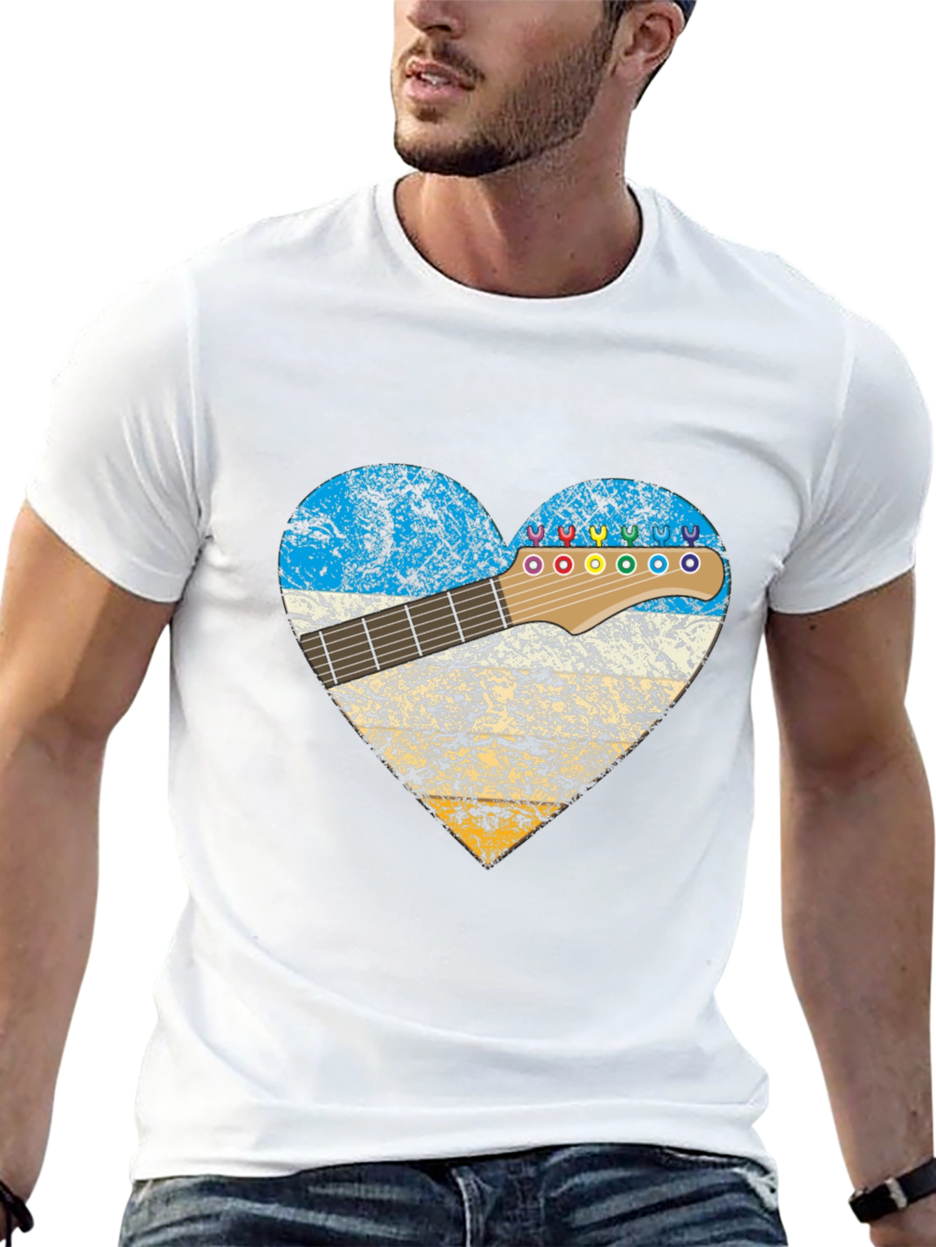 Guitar Heart T-Shirt - Music Lover Tee