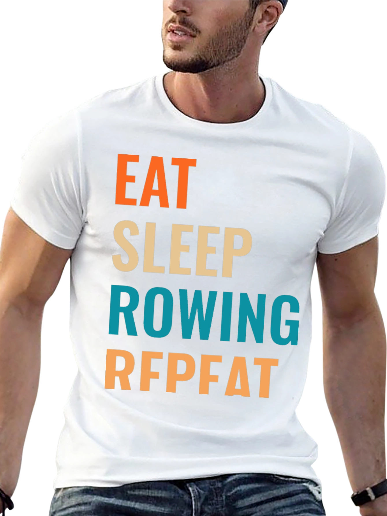 Eat Sleep Rowing Repeat T-Shirt | Rowing Fan Tee
