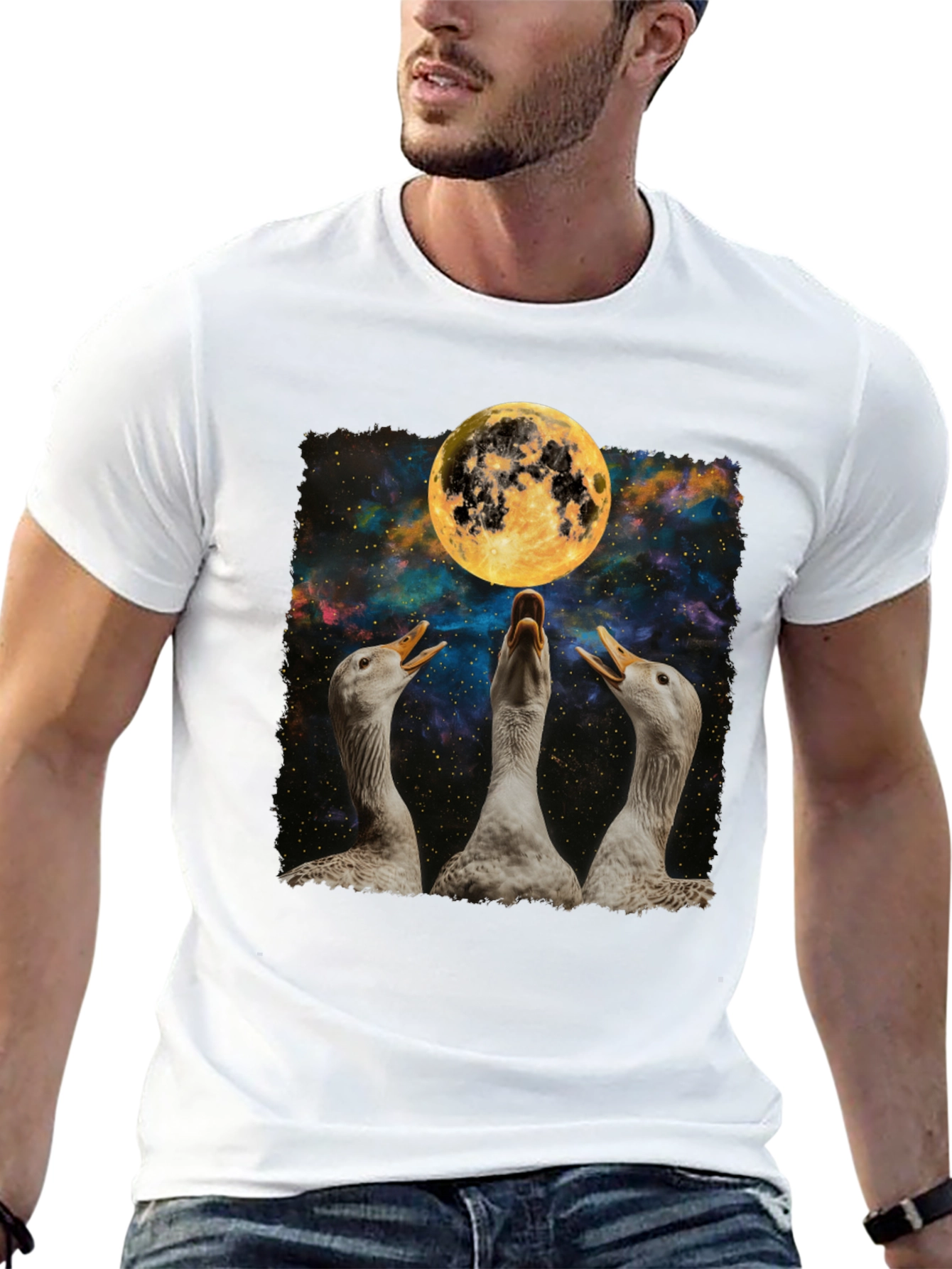 Geese Howling at the Moon Graphic Tee