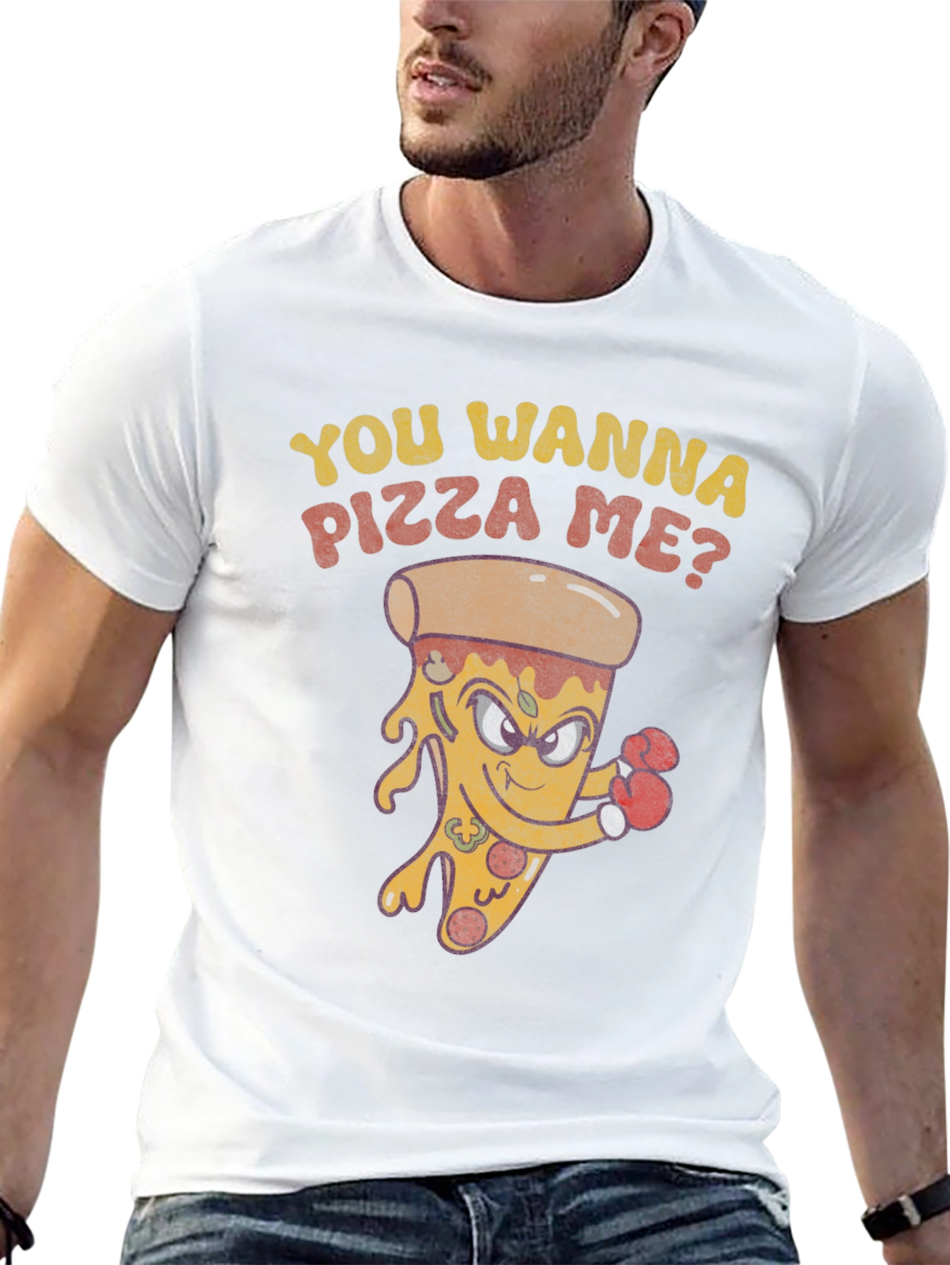 Funny Pizza Boxer Graphic T-Shirt