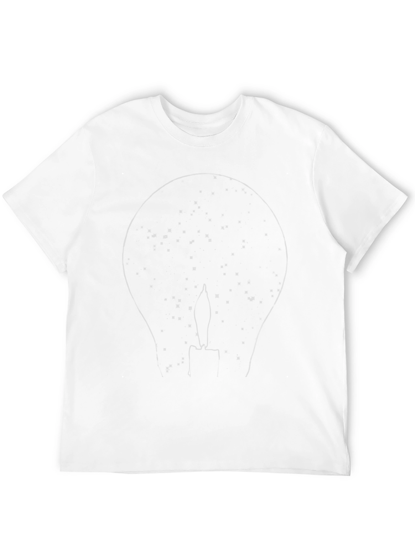 Starry Night Lightbulb Graphic T-Shirt - Black