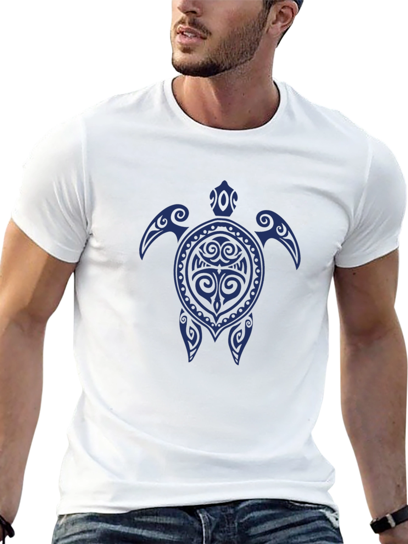 Tribal Turtle Graphic Tee - Soft Cotton Blend