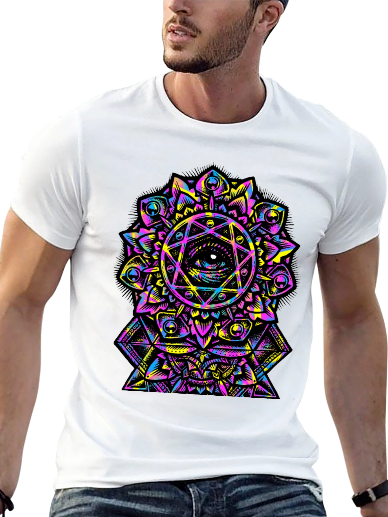 Eye Mandala Graphic T-Shirt - Black
