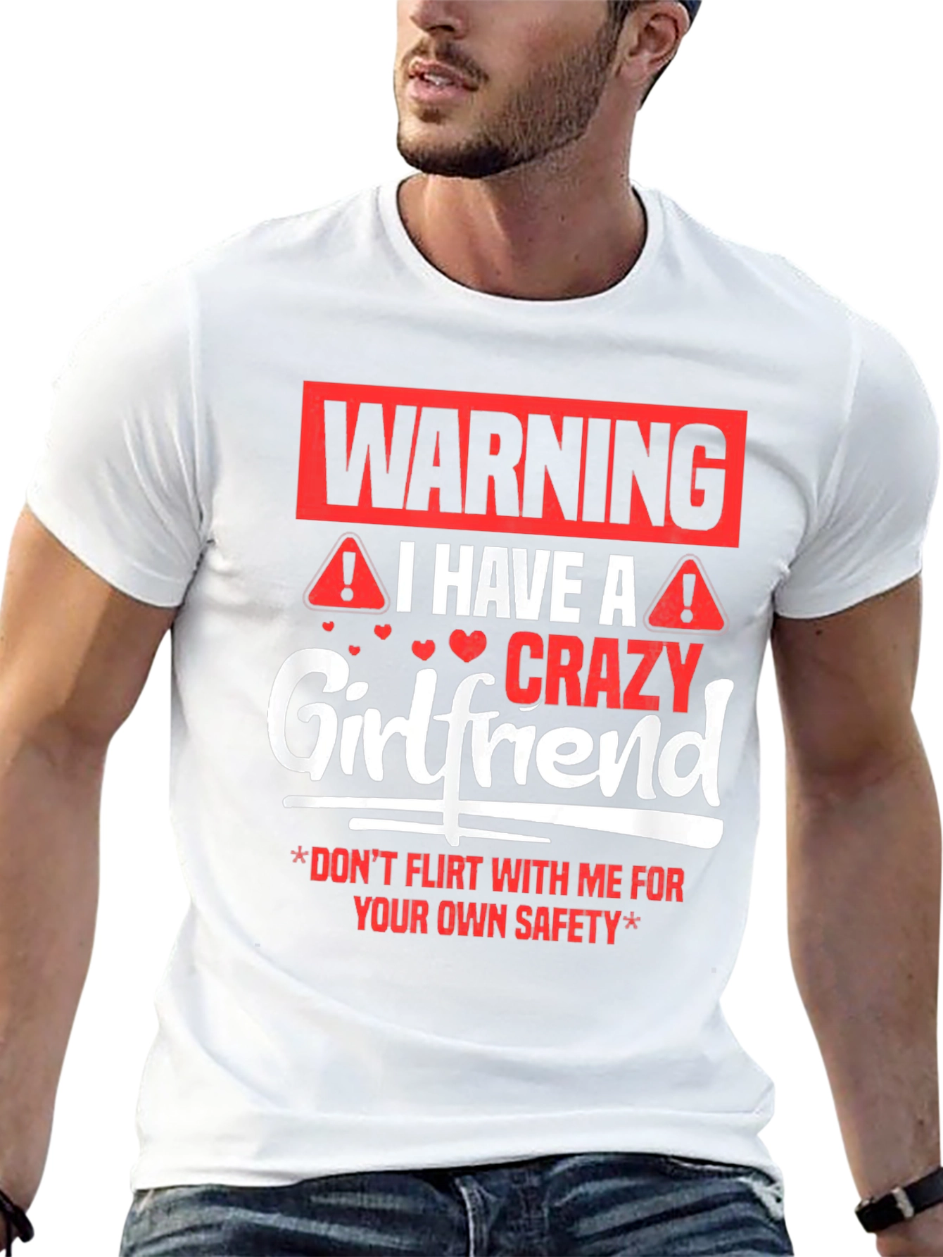 Warning Crazy Girlfriend Mens Black T-Shirt