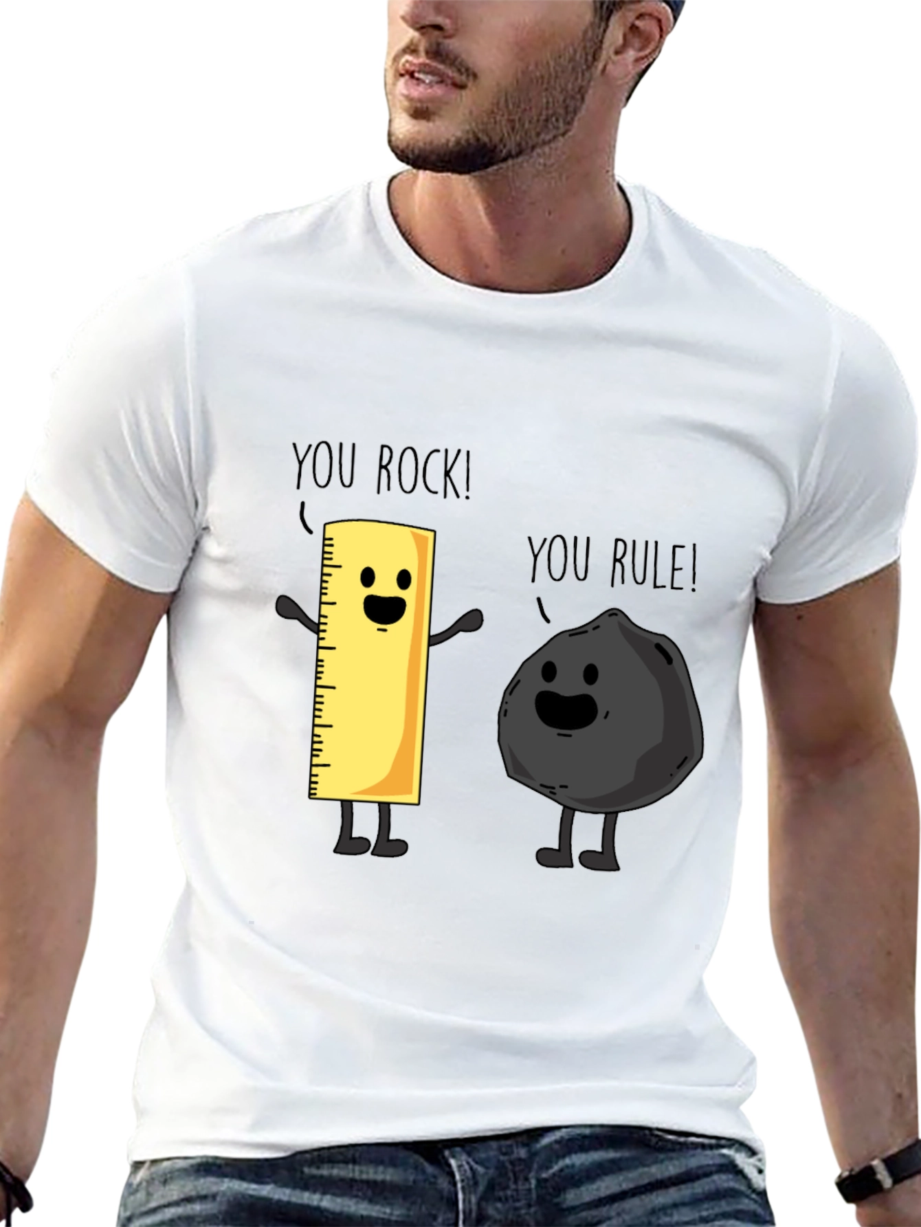 Funny You Rock You Rule T-Shirt Black