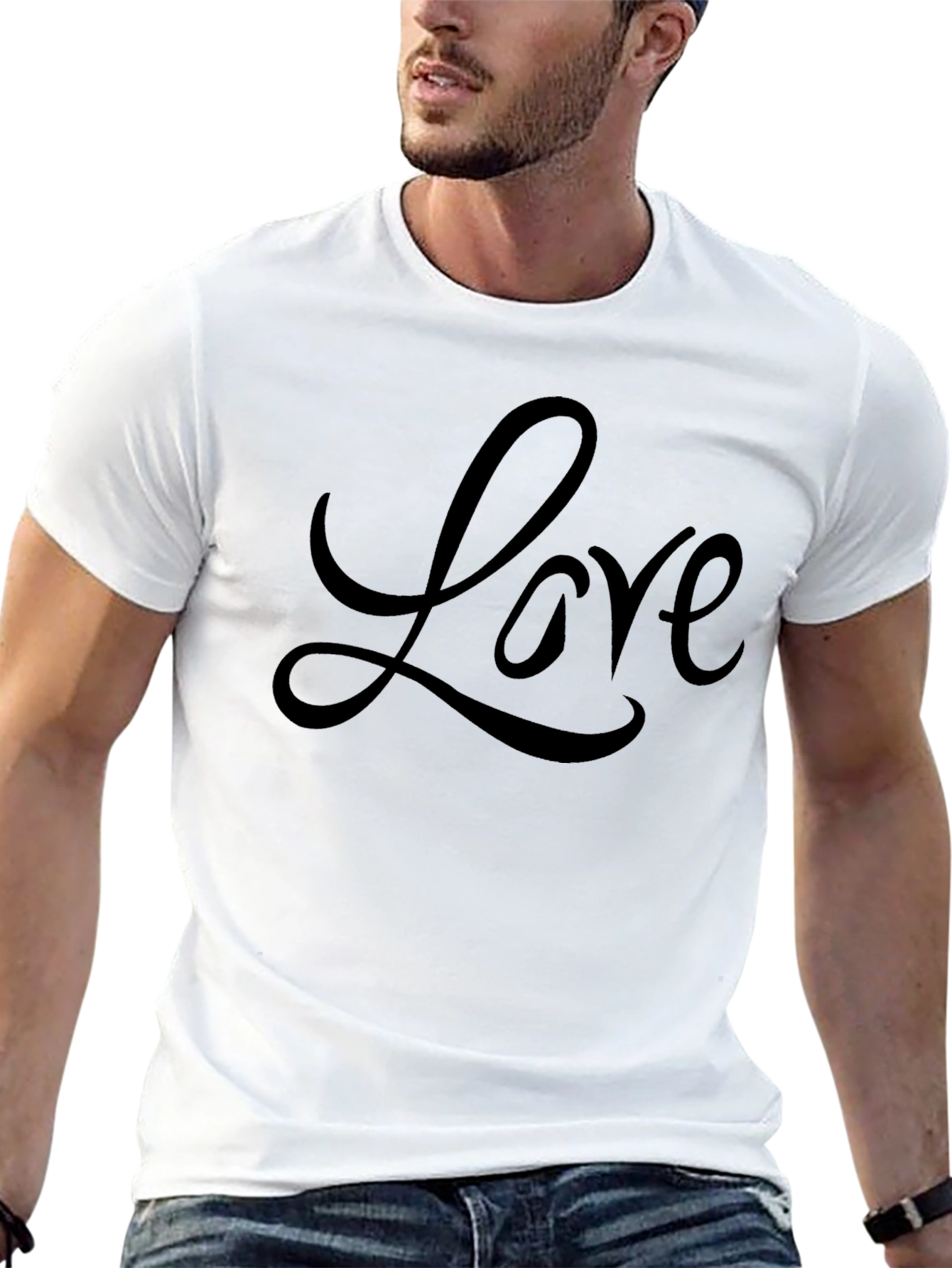 Love Script Black T-Shirt - Stylish Casual Tee