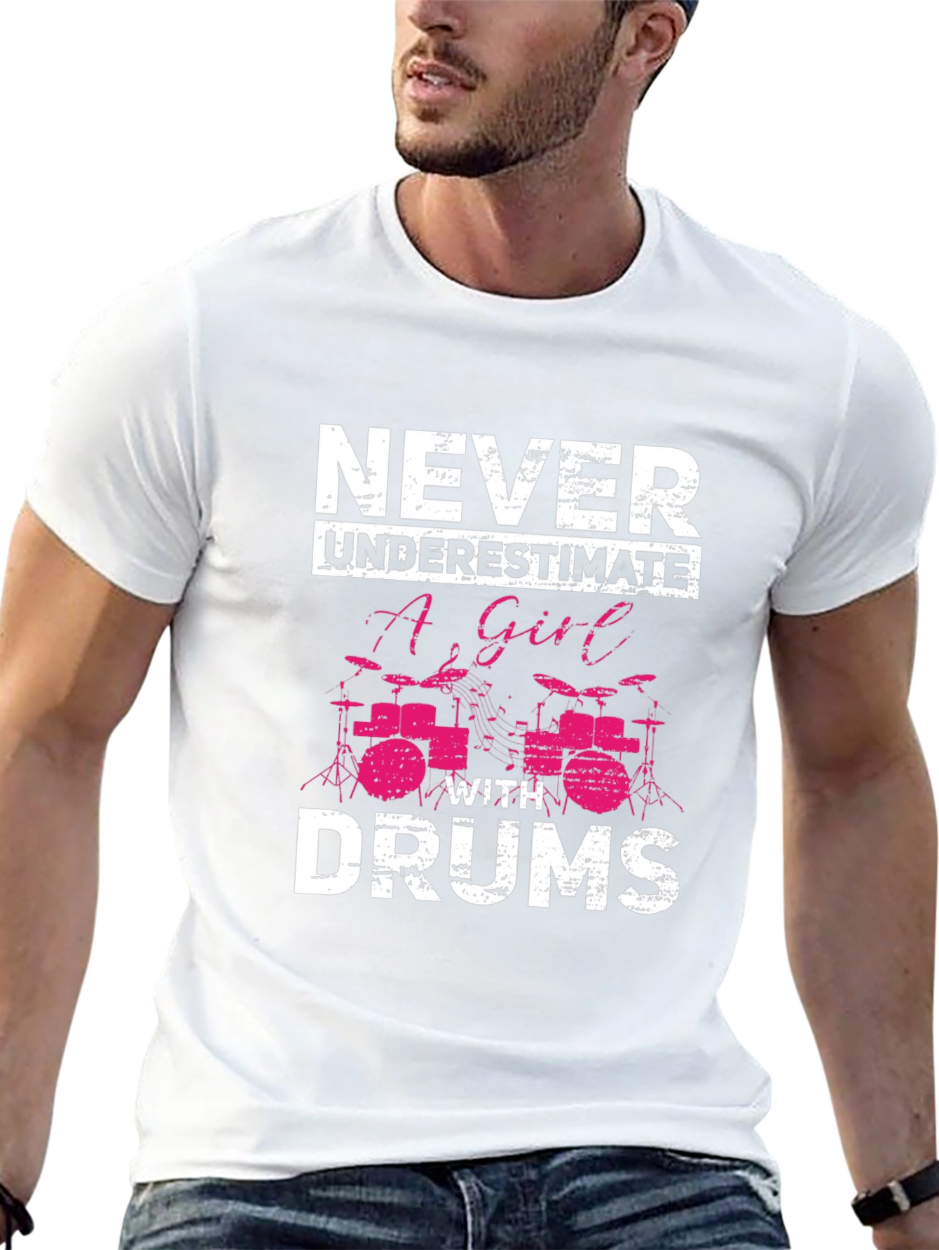Never Underestimate A Girl With Drums T-Shirt