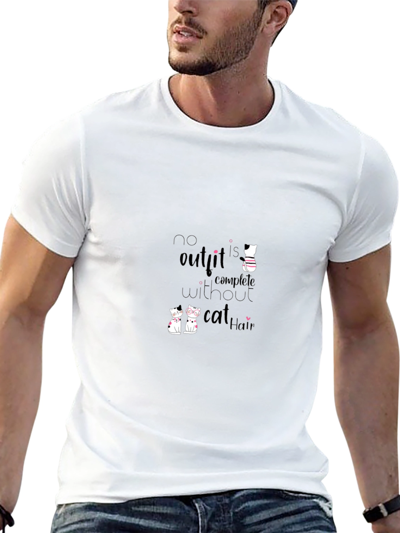 Cat Hair T-Shirt - No Outfit Complete