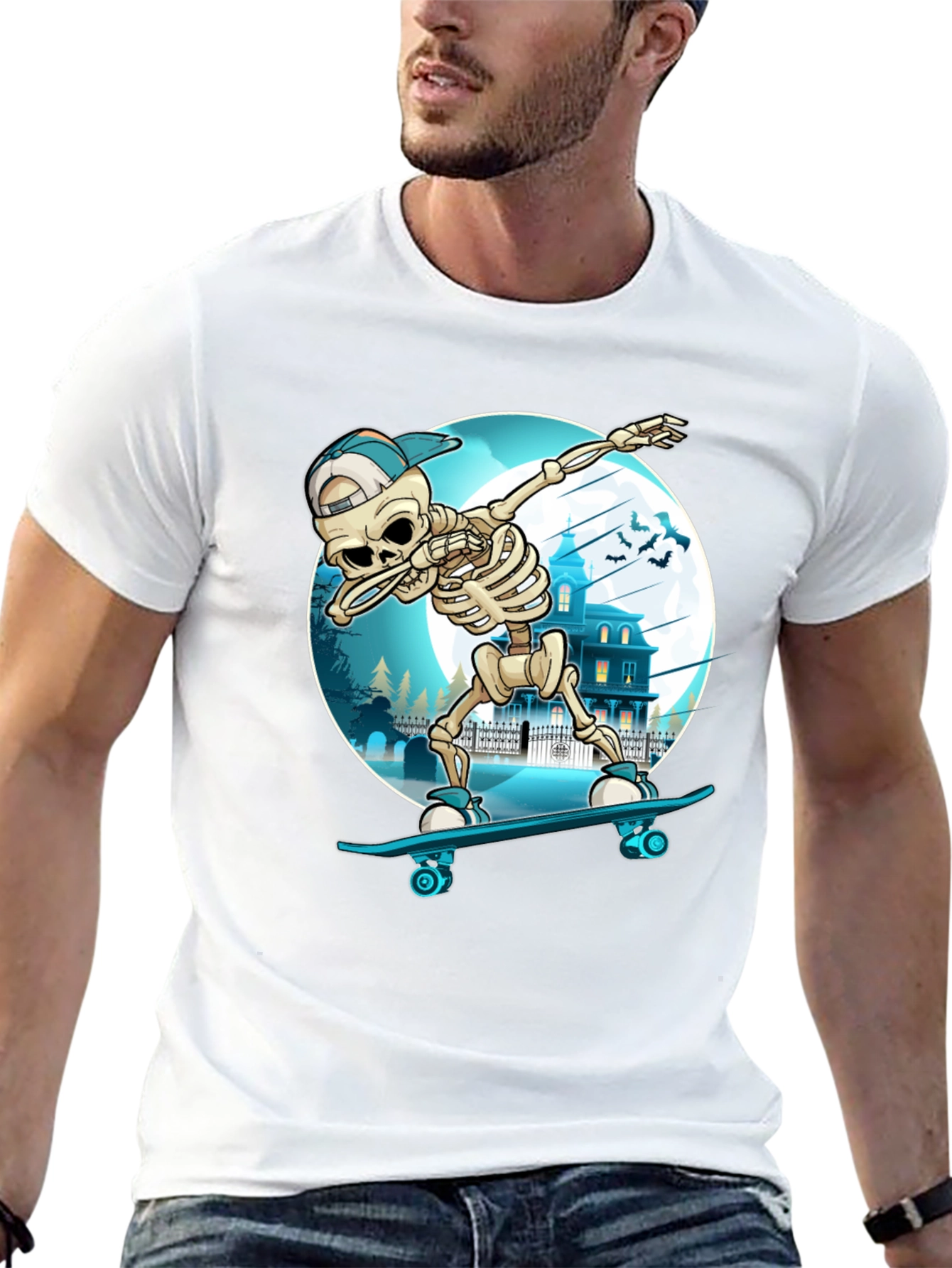 Skateboarding Skeleton Dab T-Shirt
